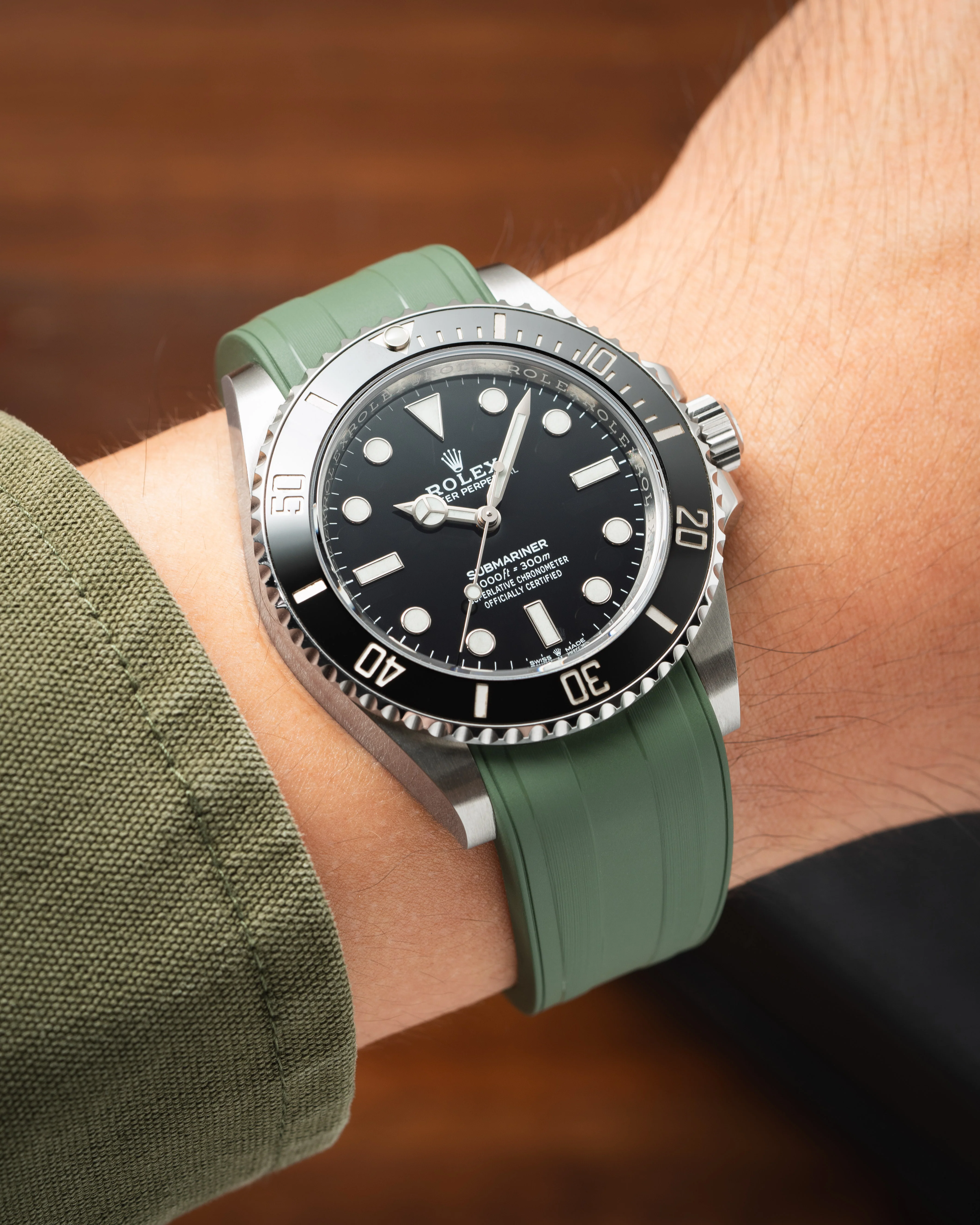 Olive Green CTS Rubber Strap for Rolex Submariner 41mm - Image 2