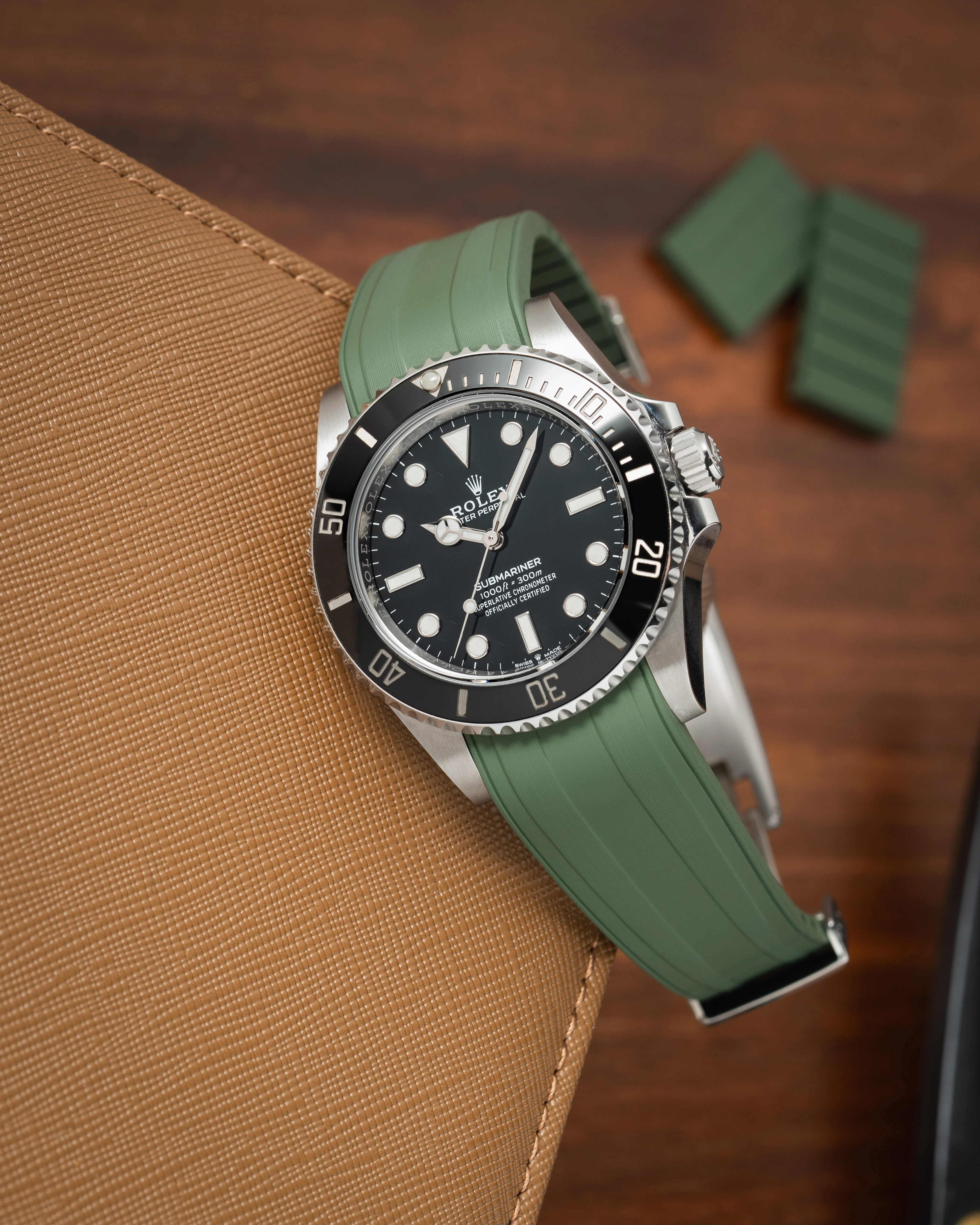 Olive Green CTS Rubber Strap for Rolex Submariner 41mm - Image 4
