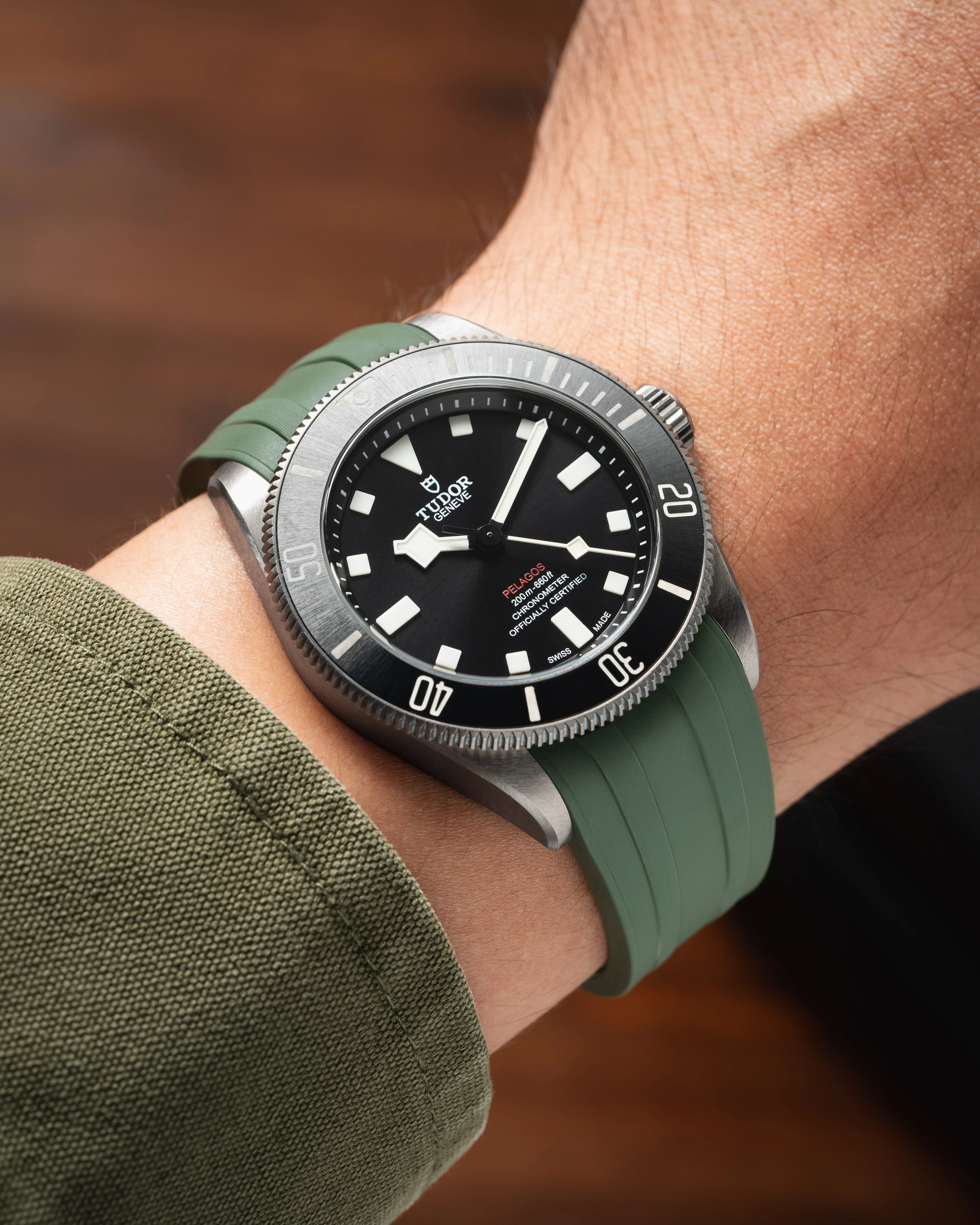 Olive Green CTS Rubber Strap for Tudor Pelagos 39 - Image 3