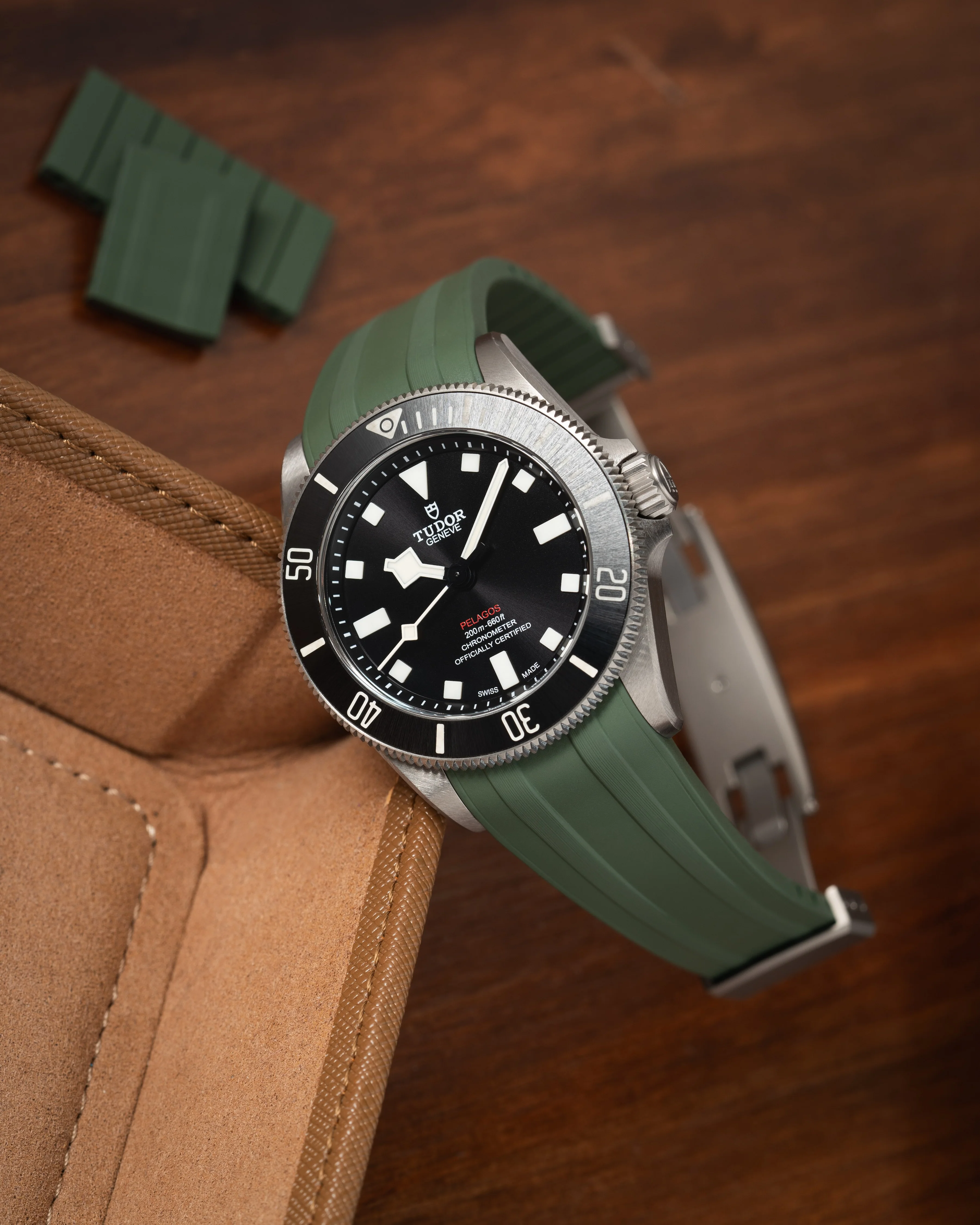Olive Green CTS Rubber Strap for Tudor Pelagos 39 - Image 4