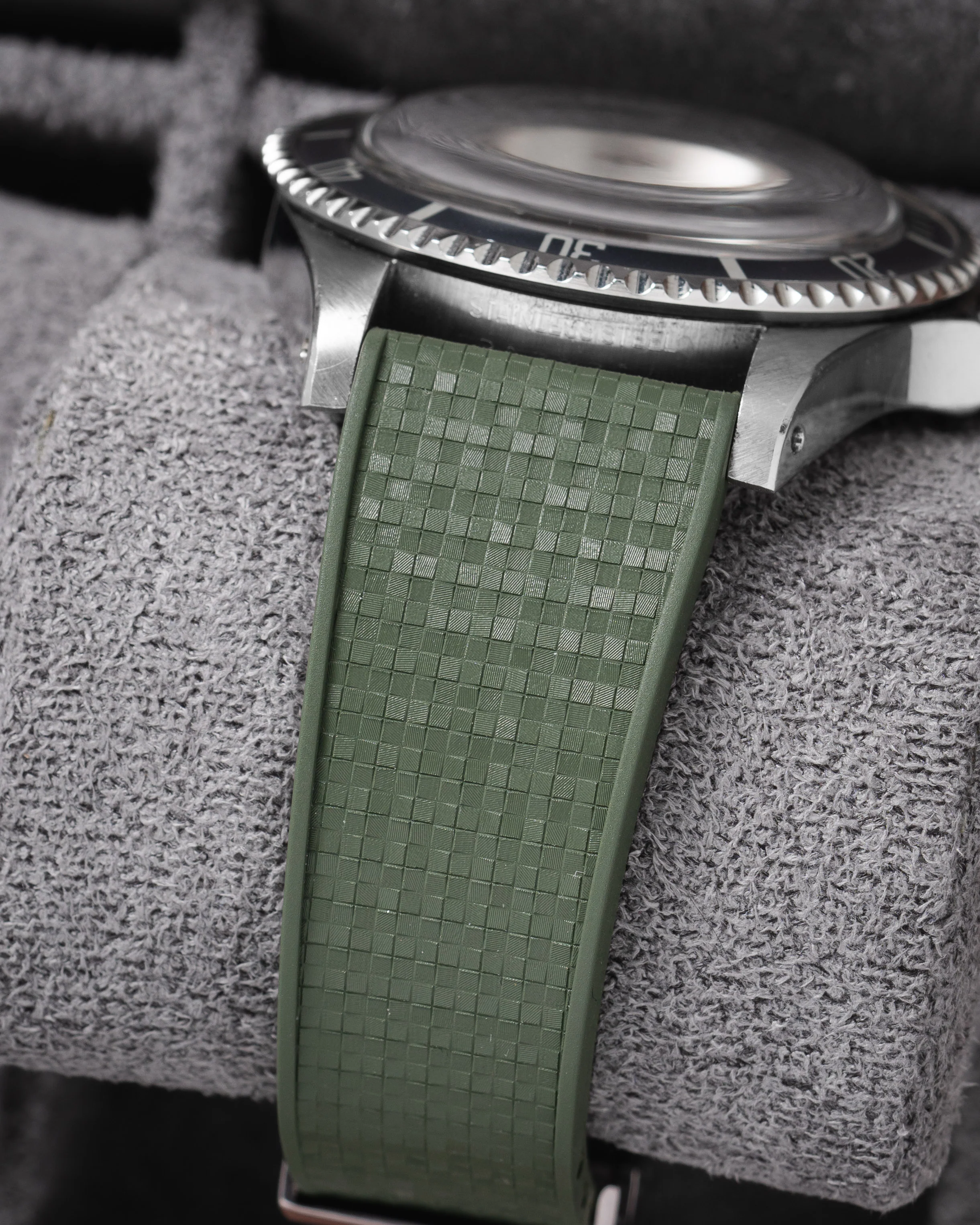Olive Green Mosaic CTS Rubber Strap - Image 3