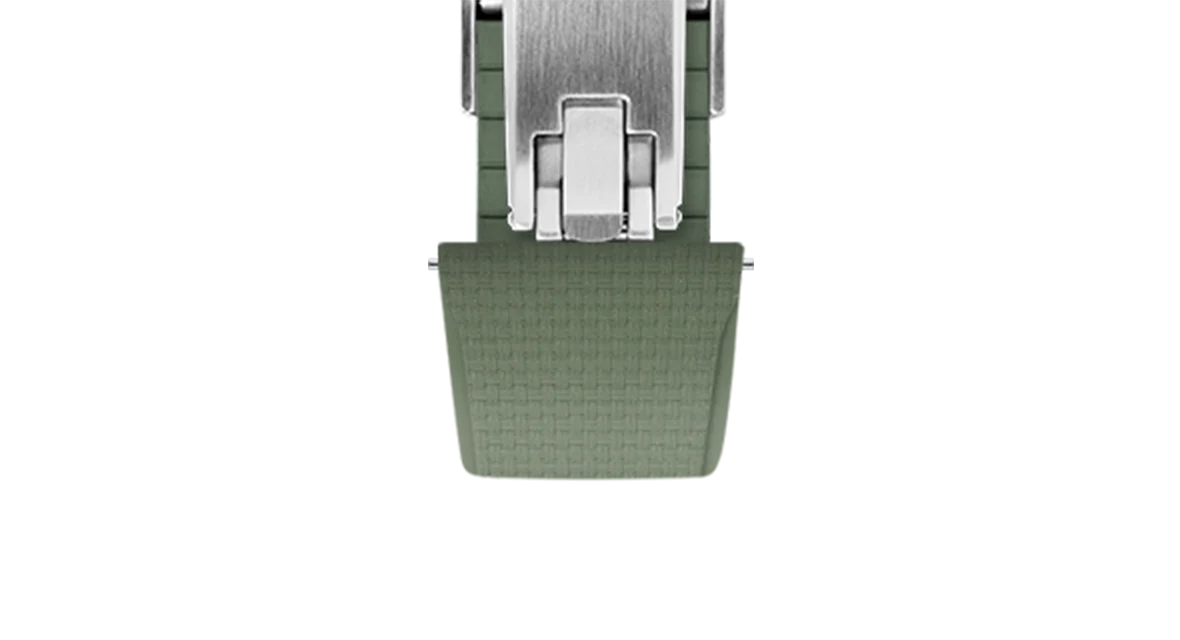 Olive Green Sailcloth CTS Rubber Strap for Cartier Santos de Cartier - Image 6