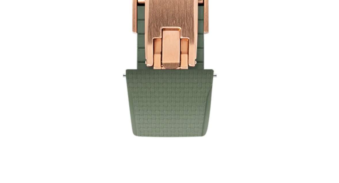 Olive Green Sailcloth CTS Rubber Strap for Cartier Santos de Cartier - Image 8