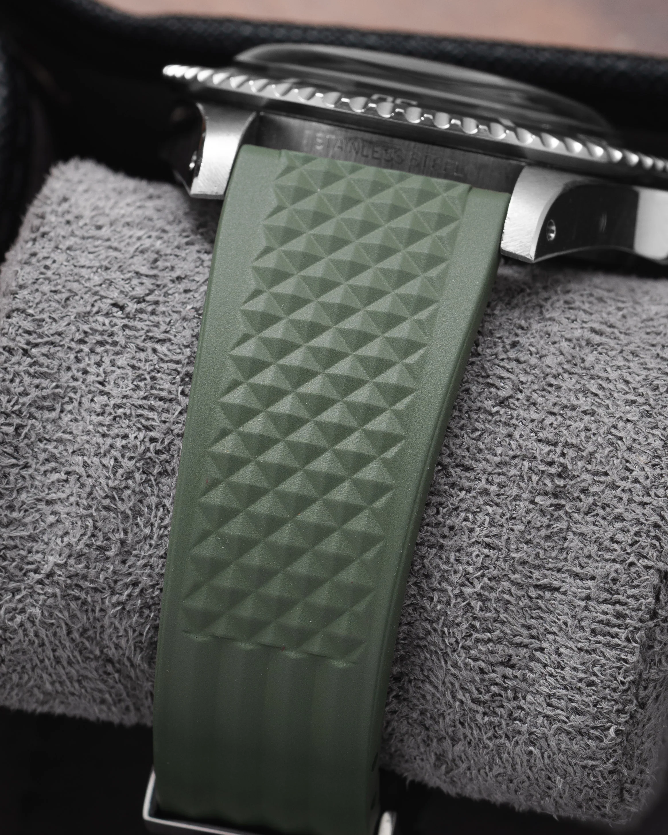 Olive Green Waffle CTS Rubber Strap - Image 3