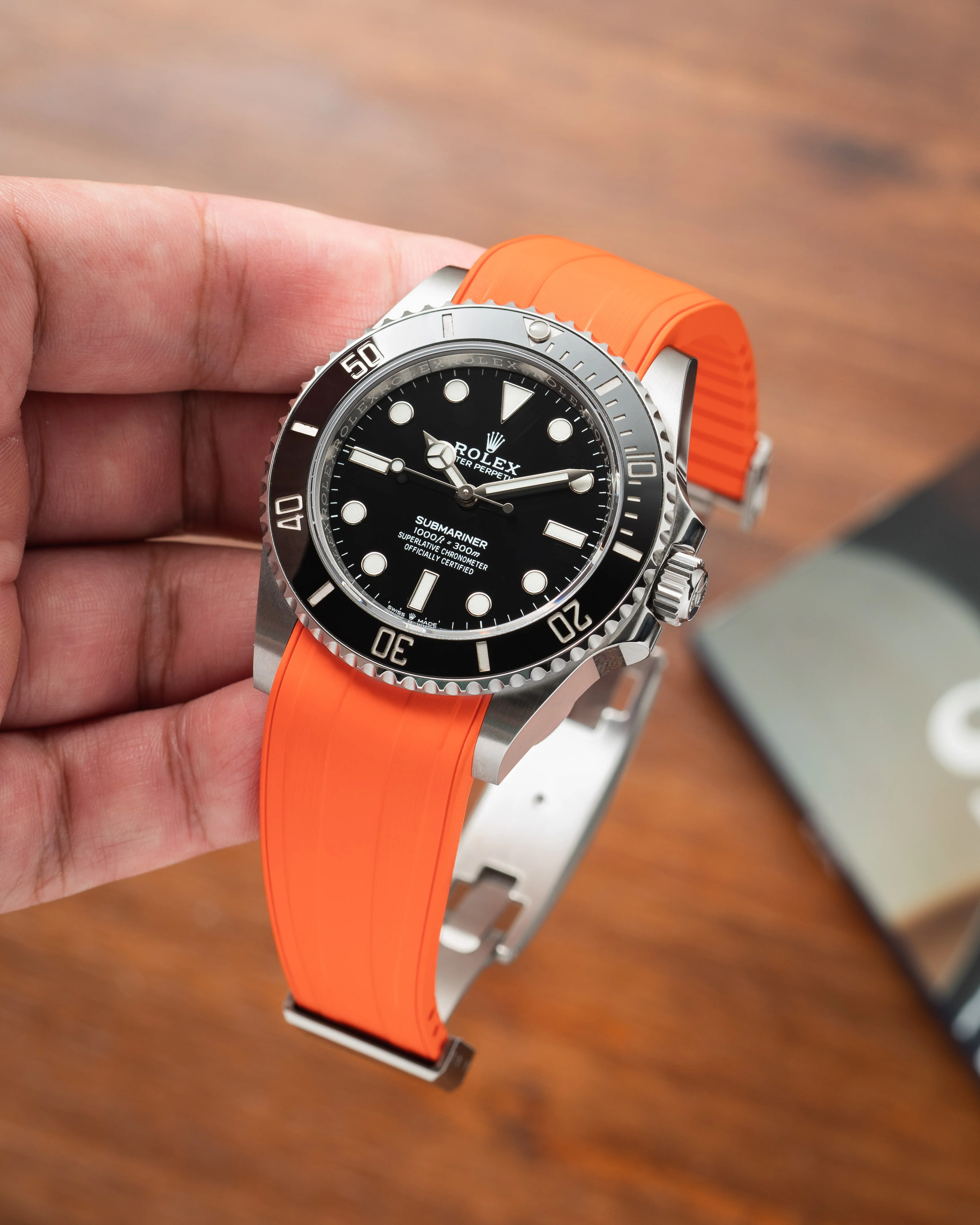 Orange CTS Rubber Strap for Rolex Submariner 41mm - Image 3