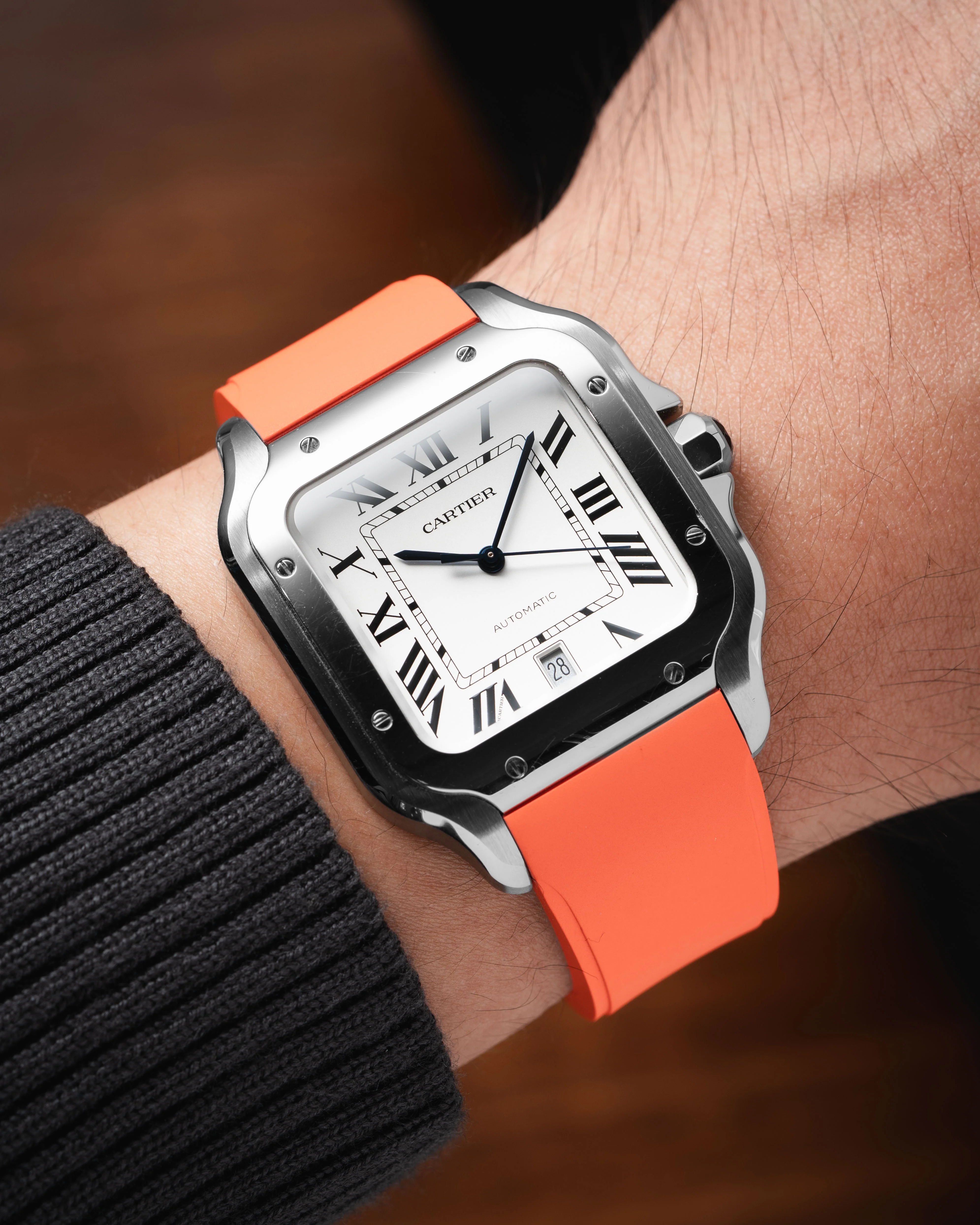Orange CTS Rubber Strap for Cartier Santos de Cartier - Image 2
