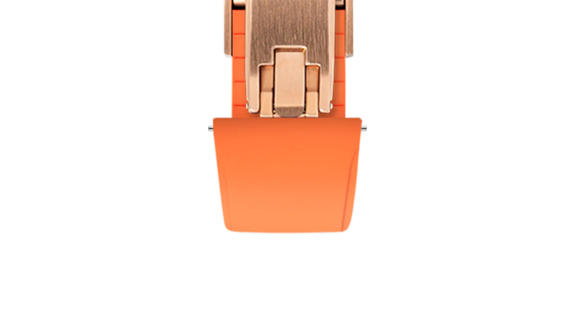 Orange CTS Rubber Strap for Cartier Santos de Cartier - Image 9