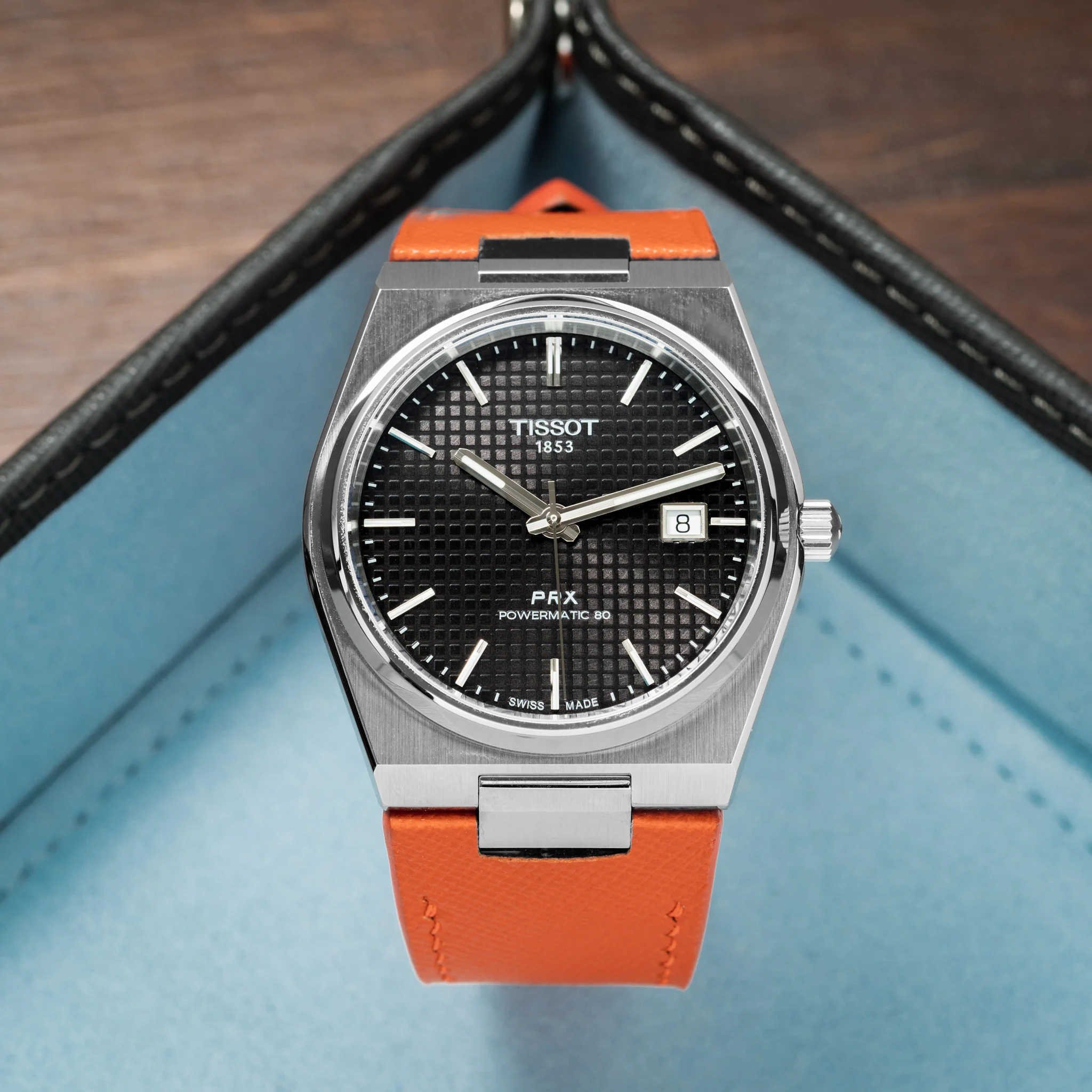 Orange Saffiano Strap for Tissot PRX - Image 3