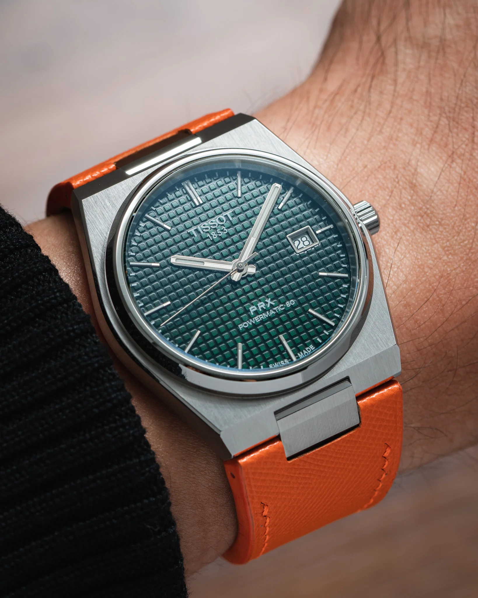 Orange Saffiano Strap for Tissot PRX - Image 5