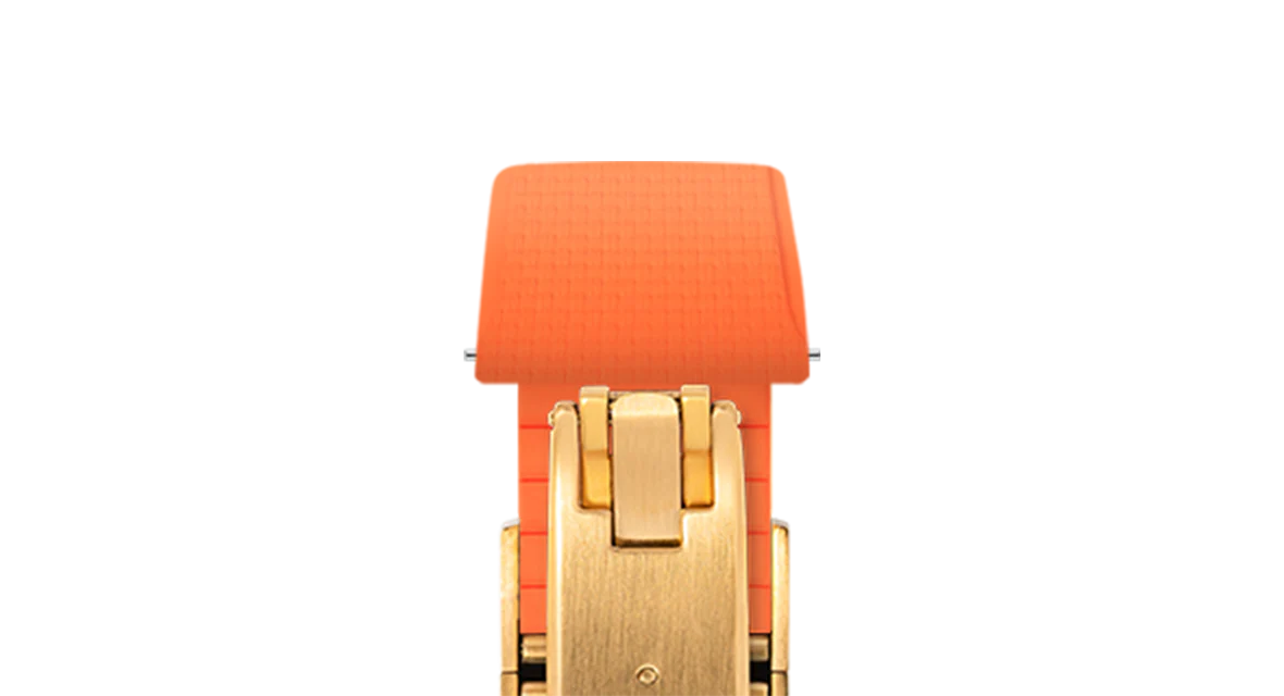 Orange Sailcloth CTS Rubber Strap for Cartier Santos de Cartier - Image 10