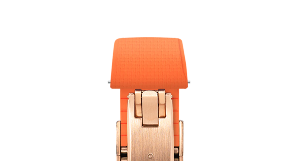 Orange Sailcloth CTS Rubber Strap for Cartier Santos de Cartier - Image 8