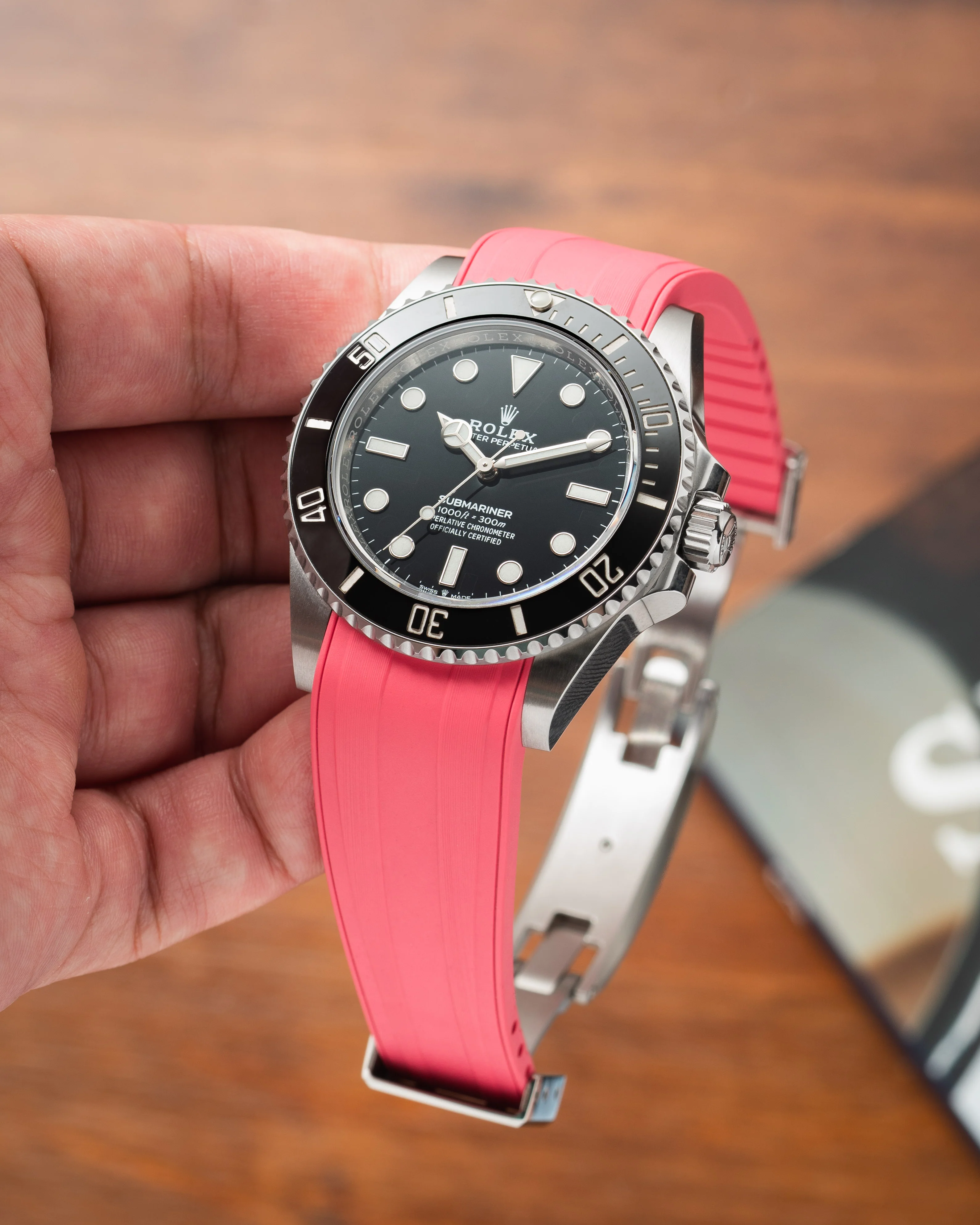 Pink CTS Rubber Strap for Rolex Submariner 41mm - Image 3