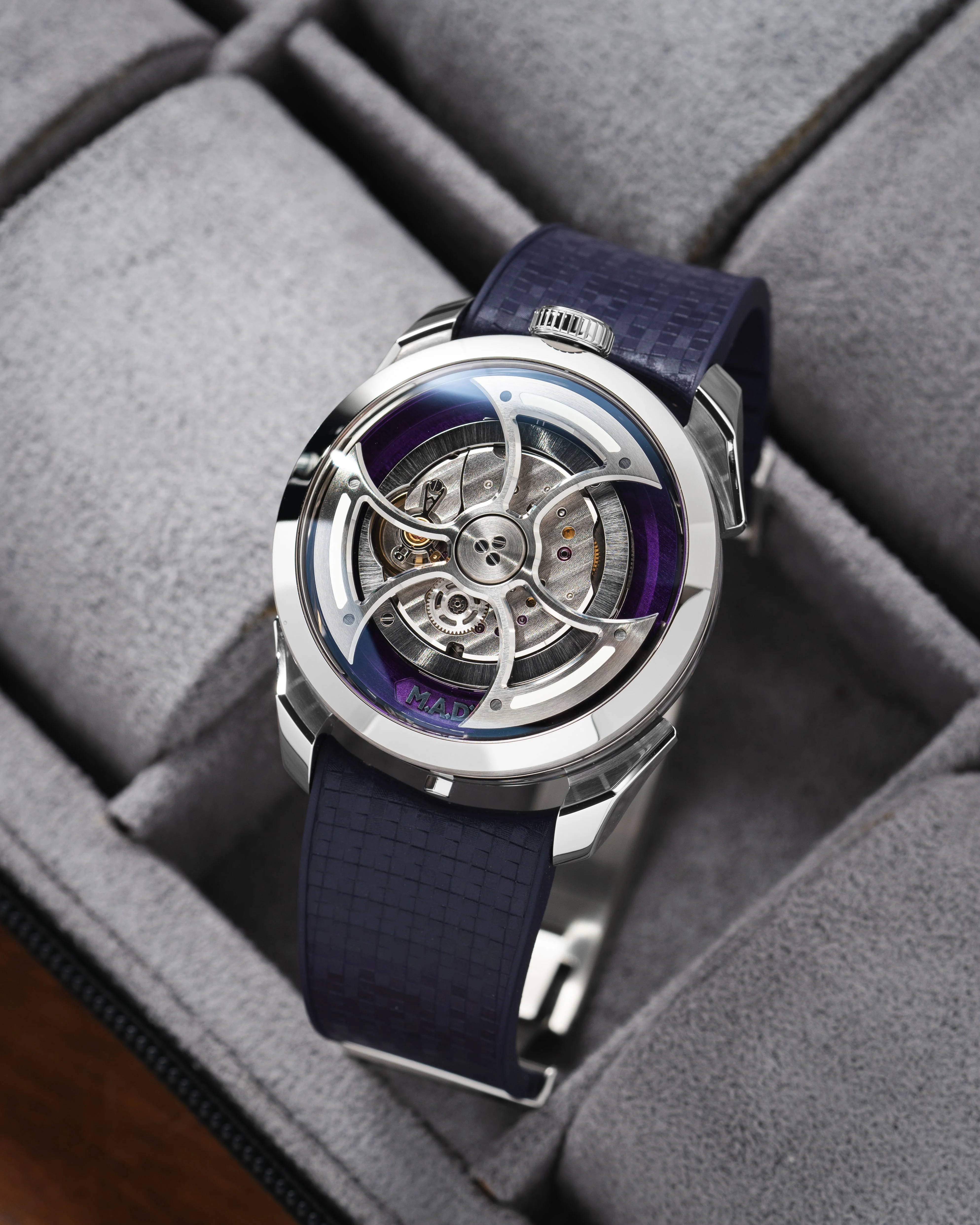 Purple Curved CTS Rubber Strap for MB&F MAD1 - Image 4