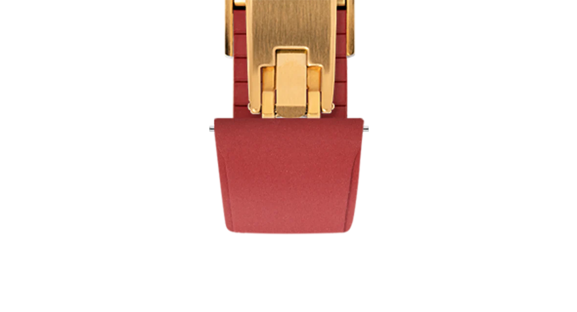 Red CTS Rubber Strap for Cartier Santos de Cartier - Image 12