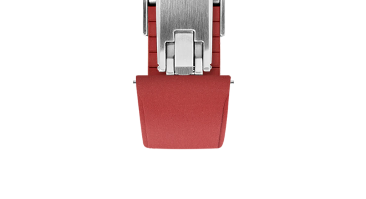 Red CTS Rubber Strap for Cartier Santos de Cartier - Image 8