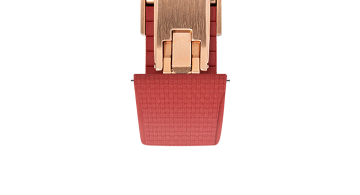 Red Sailcloth CTS Rubber Strap for Cartier Santos de Cartier - Image 9