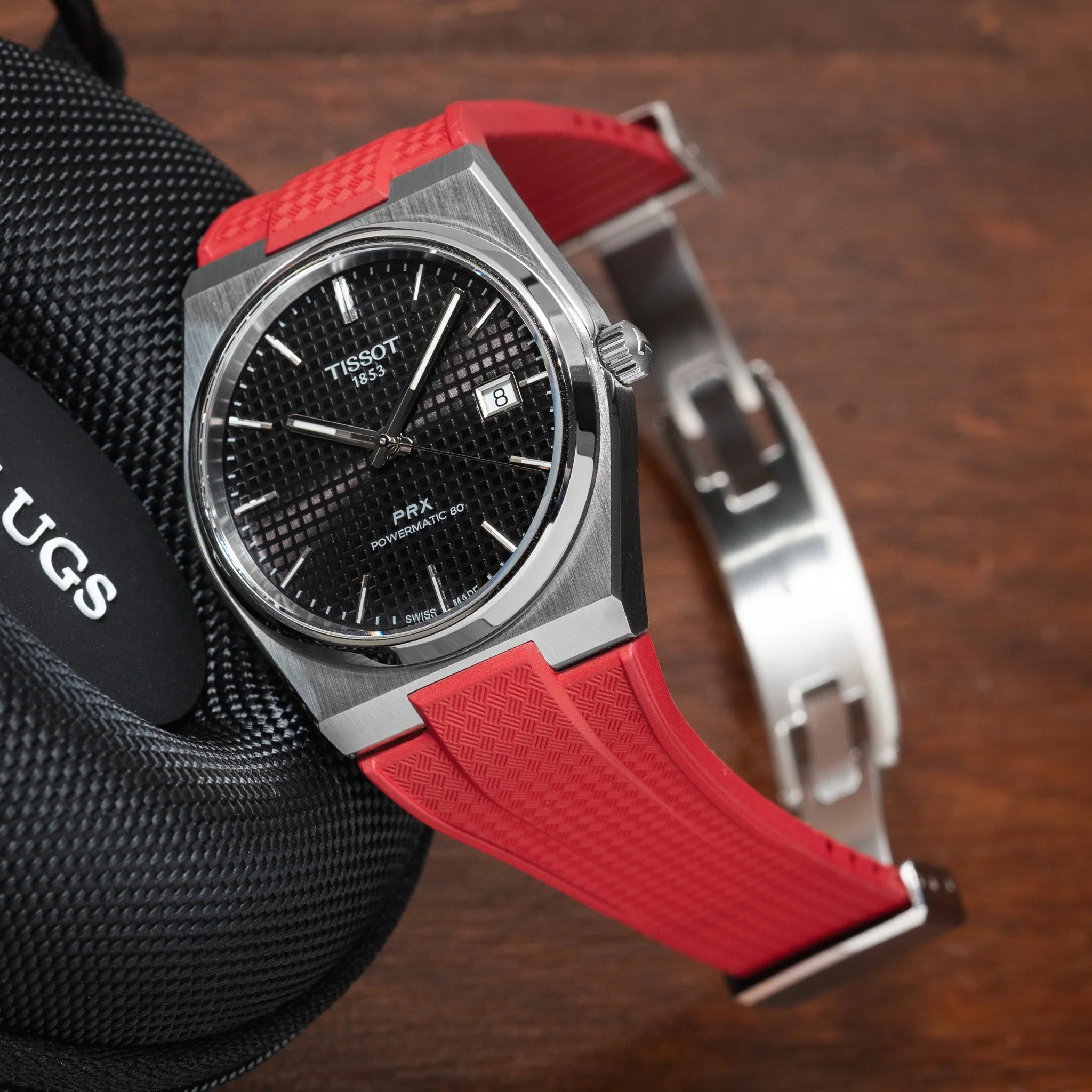 Red CTS Rubber Strap for Tissot PRX - Image 2
