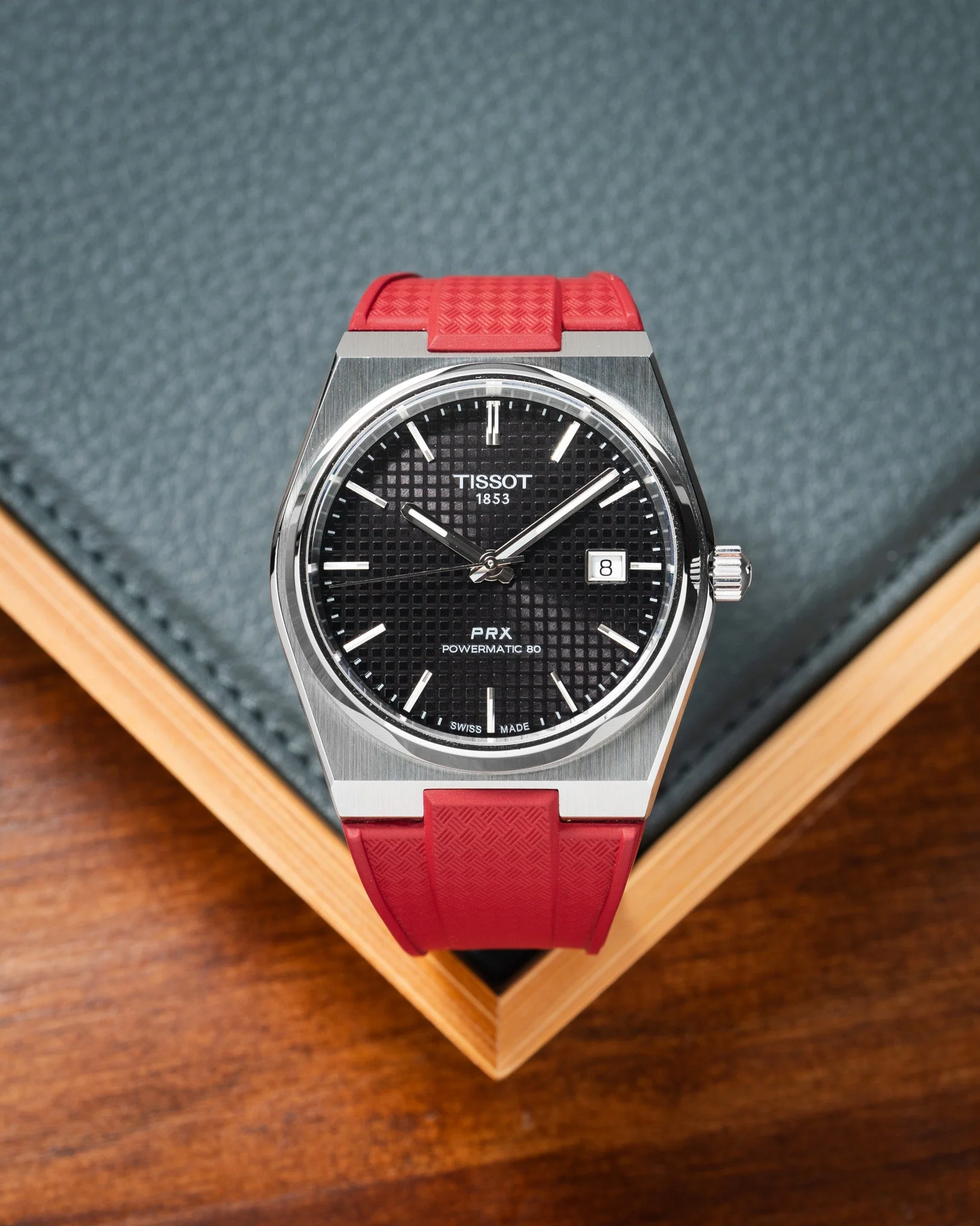 Red CTS Rubber Strap for Tissot PRX - Image 4