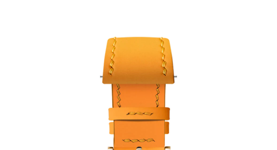 Sun Yellow Rubberised Leather (Smooth) Slim Strap - Image 10