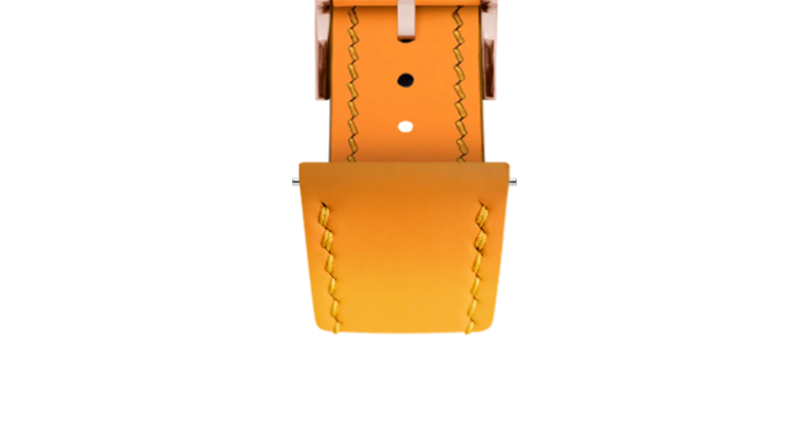 Sun Yellow Rubberised Leather (Smooth) Slim Strap - Image 9
