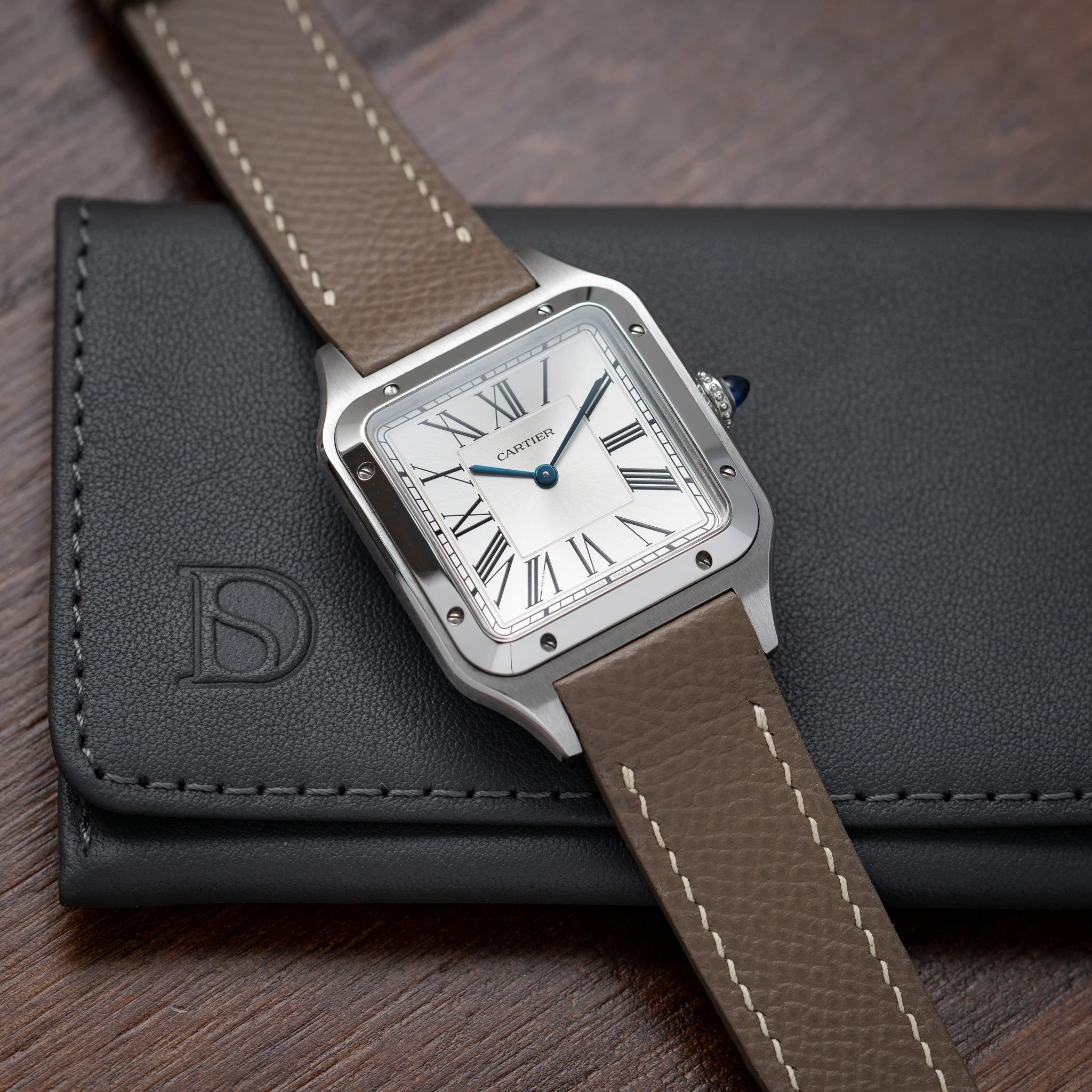 Taupe Epsom Strap for Cartier Santos-Dumont - Image 2