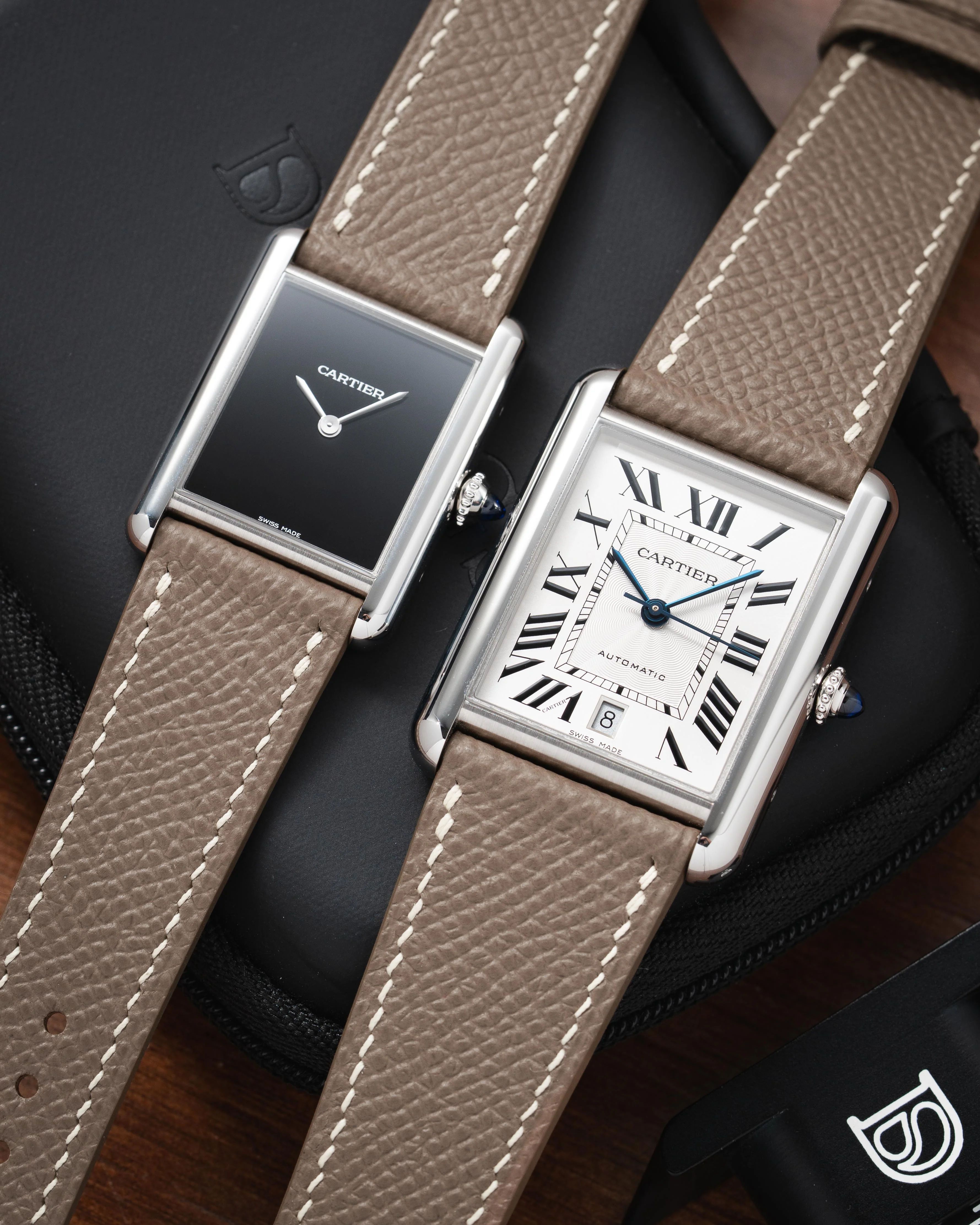 Taupe Epsom Strap for Cartier Tank - Image 3