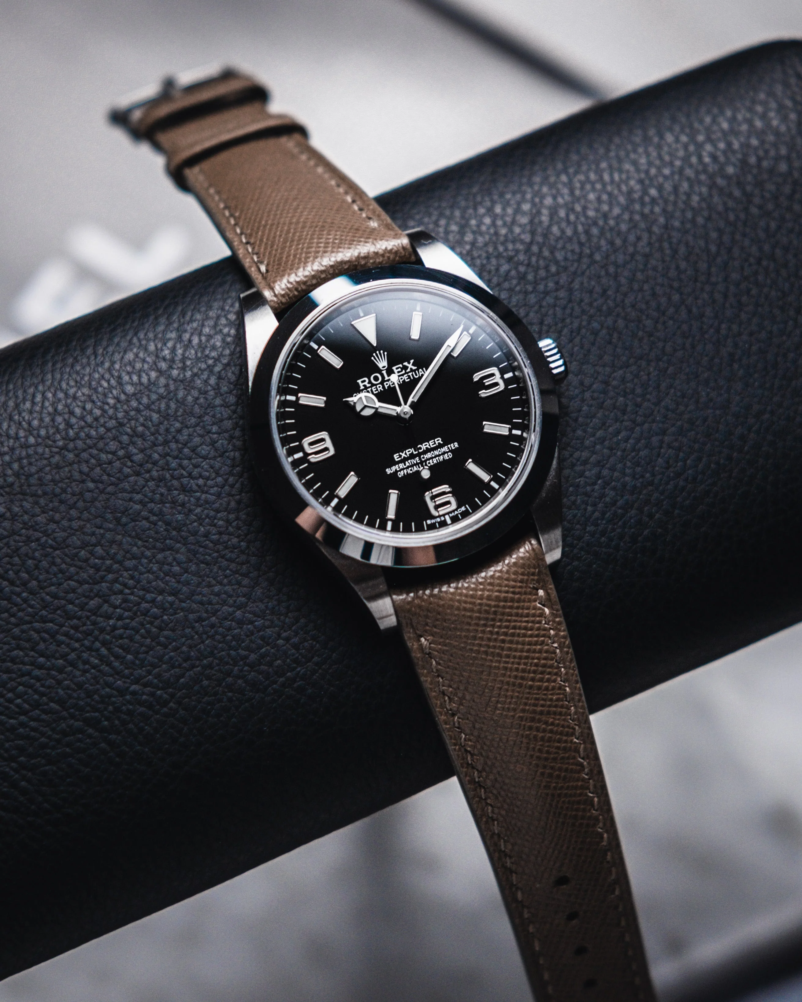 Taupe Saffiano Signature (Curved) Strap - Image 6