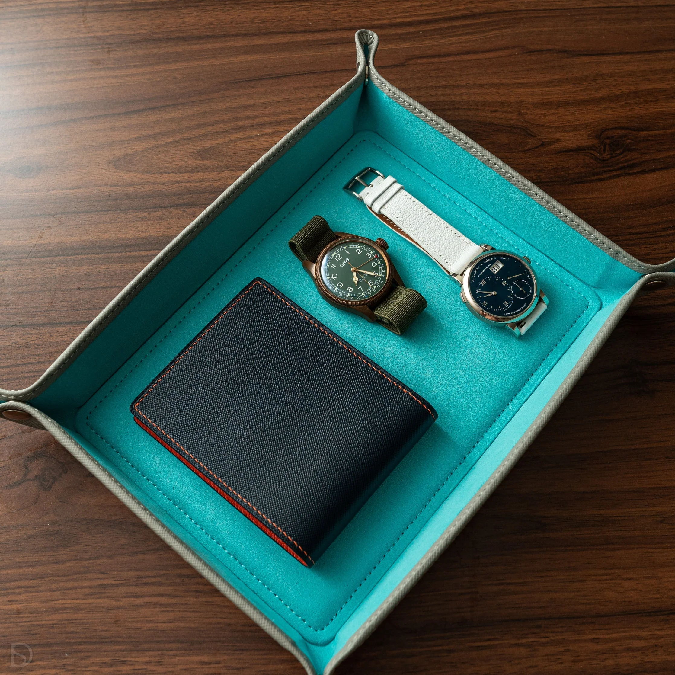 Valet Tray - Light Grey / Turquoise - Image 2