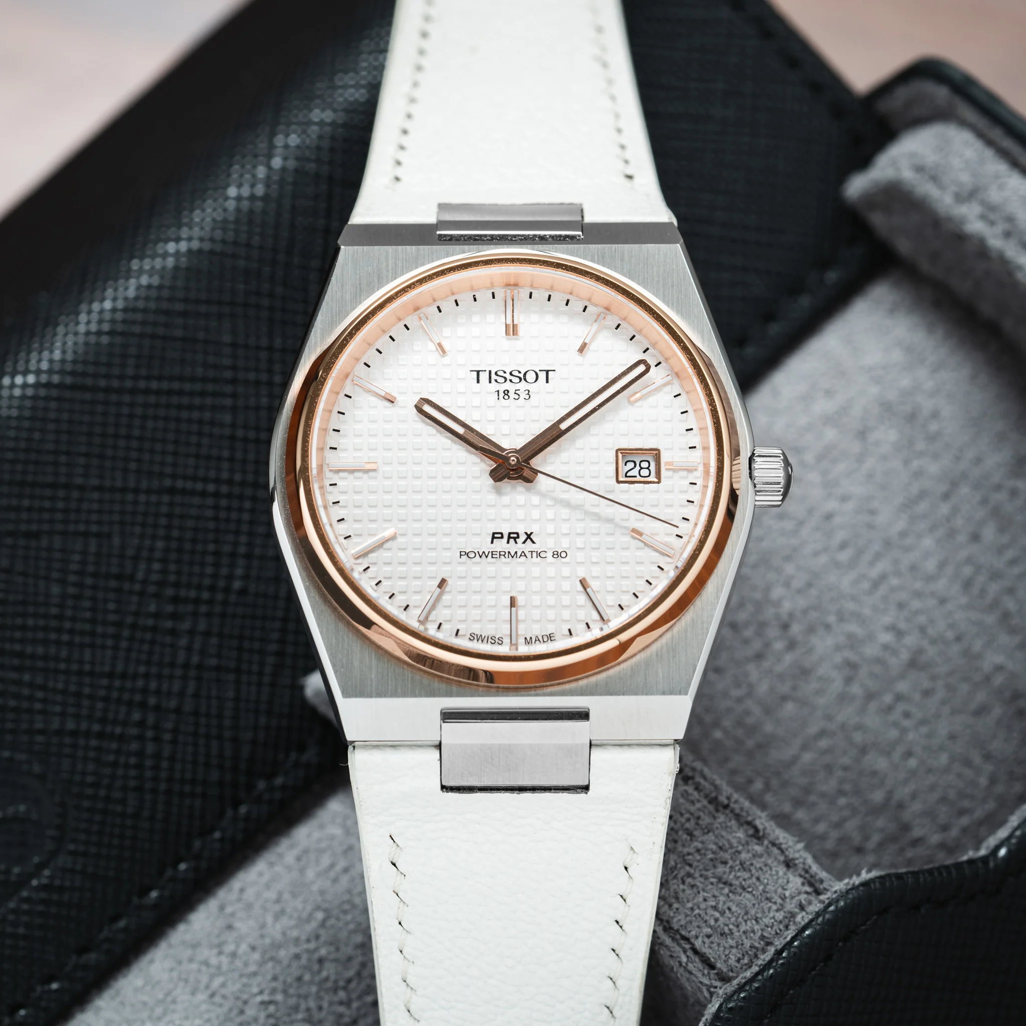 White Chevre Strap for Tissot PRX - Image 3