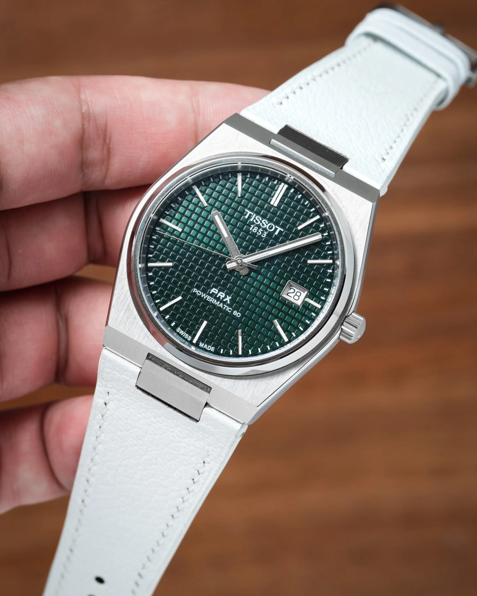 White Chevre Strap for Tissot PRX - Image 4