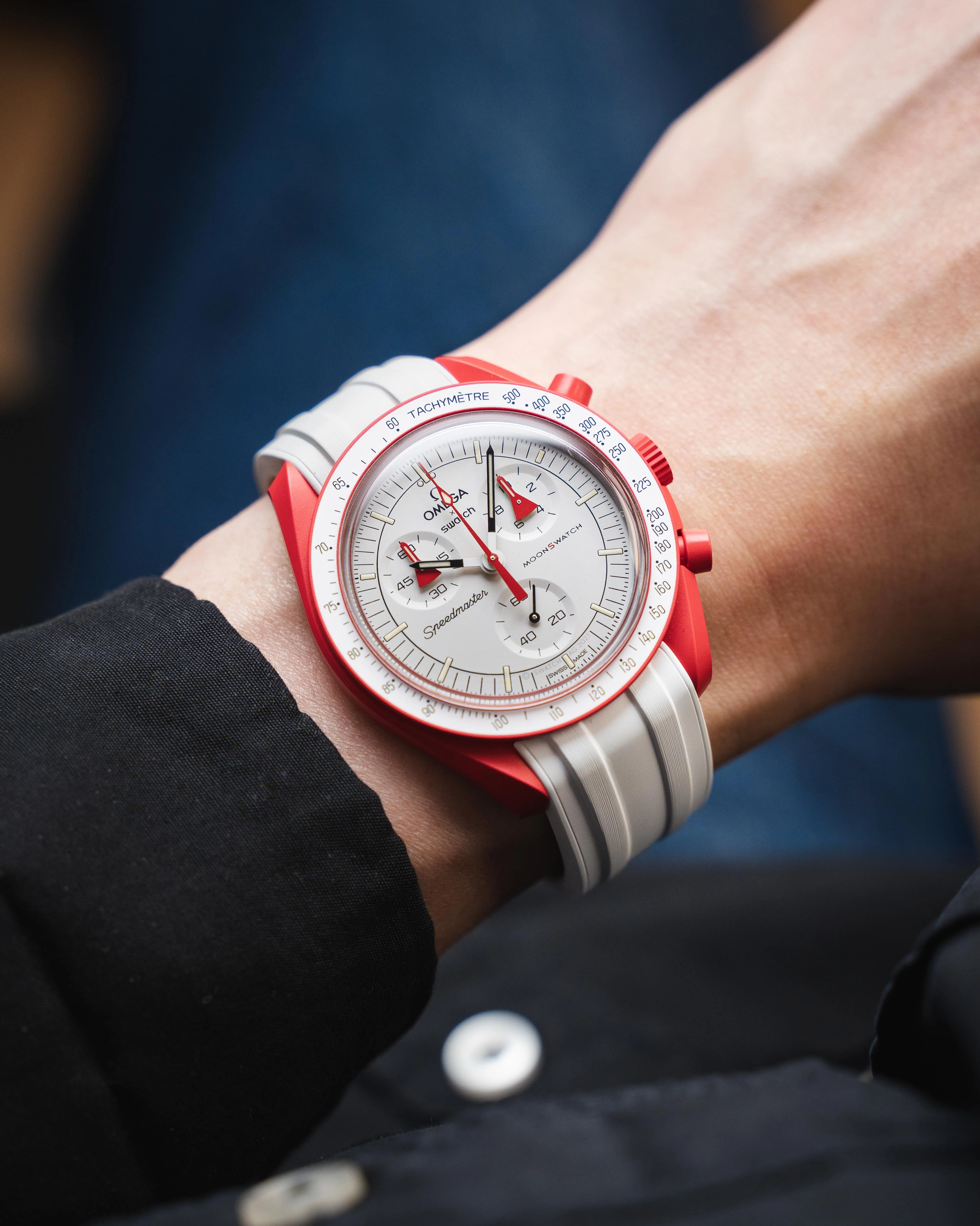 White CTS Rubber Strap for Omega Speedmaster & Swatch MoonSwatch - Image 4