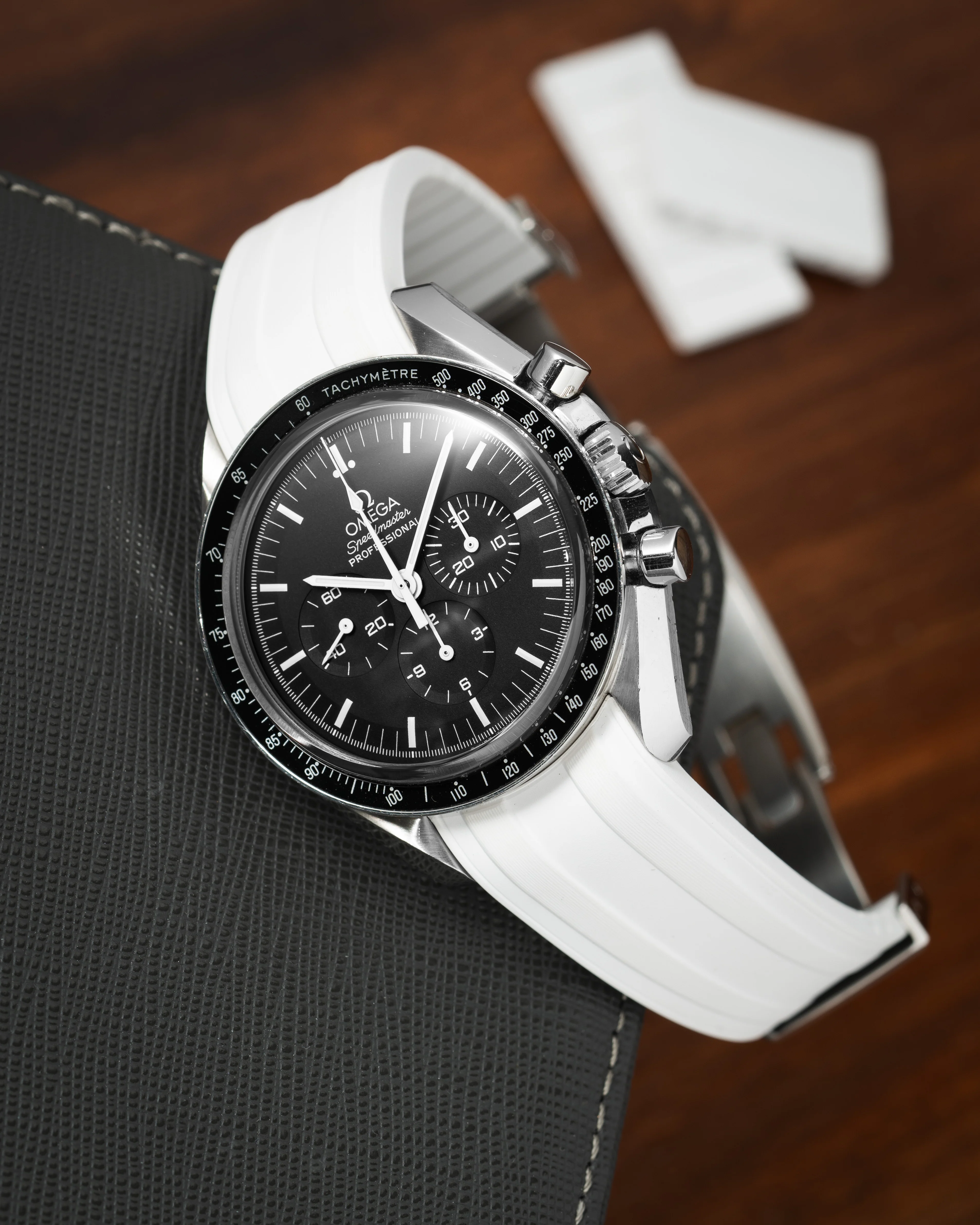 White CTS Rubber Strap for Omega Speedmaster & Swatch MoonSwatch - Image 7