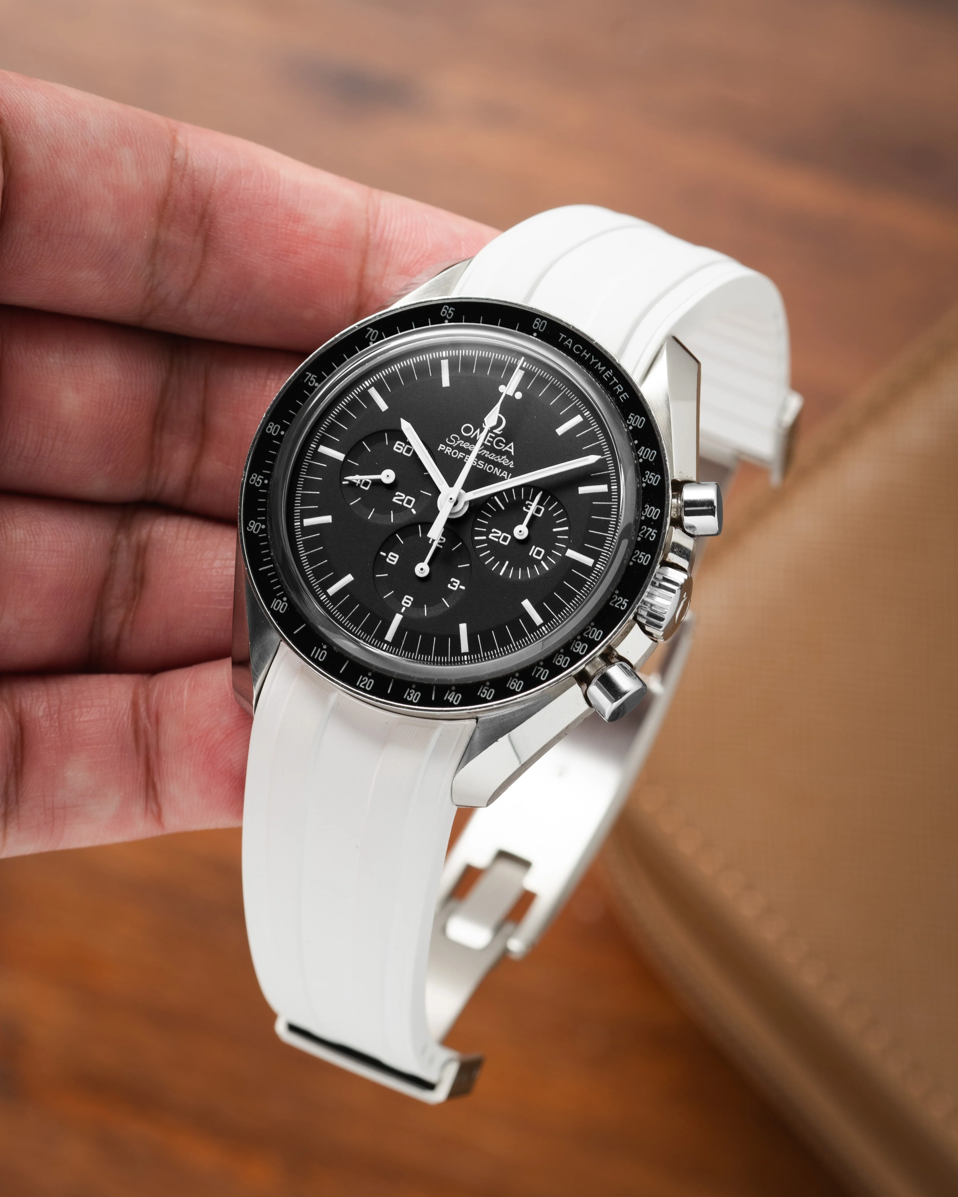 White CTS Rubber Strap for Omega Speedmaster & Swatch MoonSwatch - Image 8