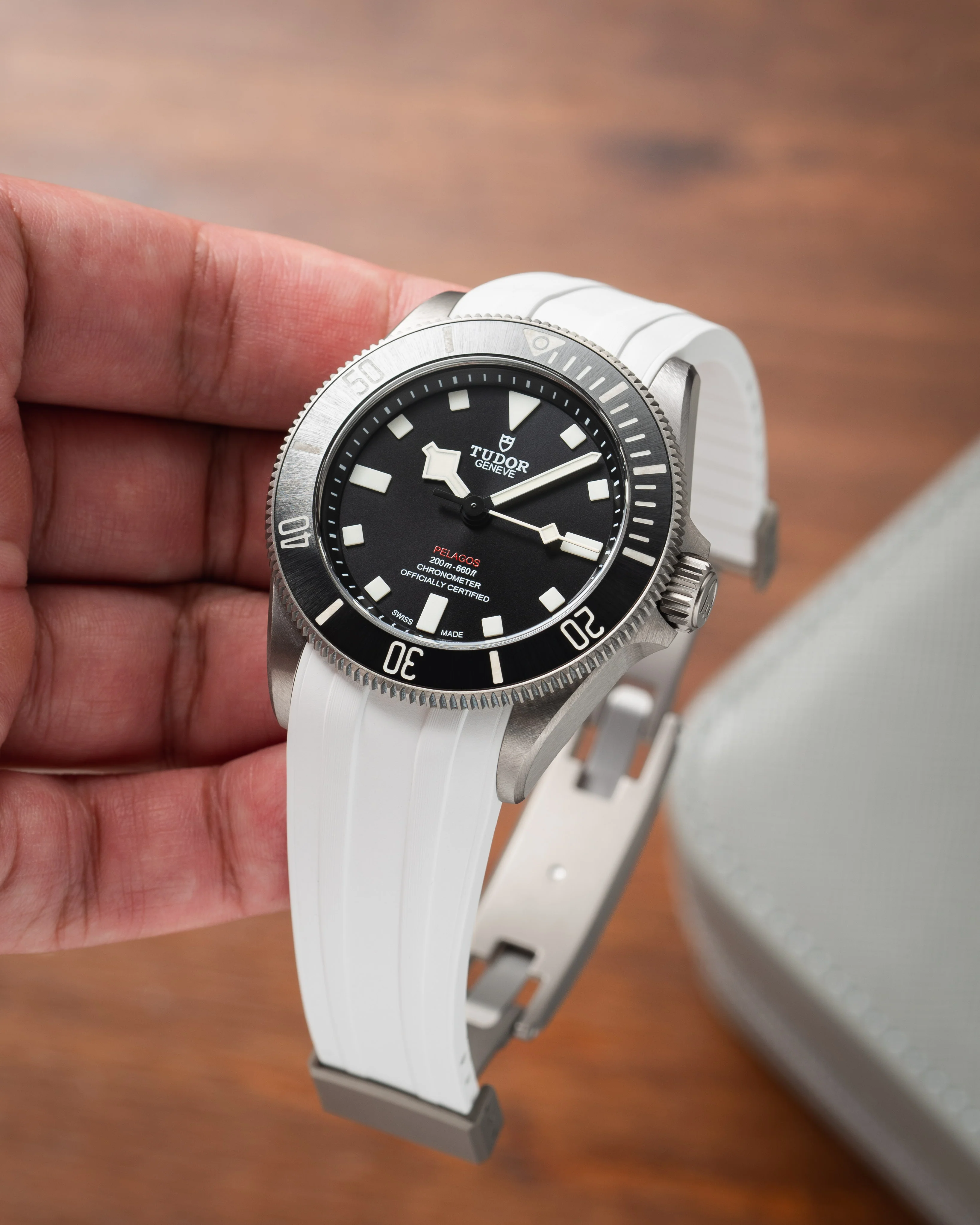 White CTS Rubber Strap for Tudor Pelagos 39 - Image 3