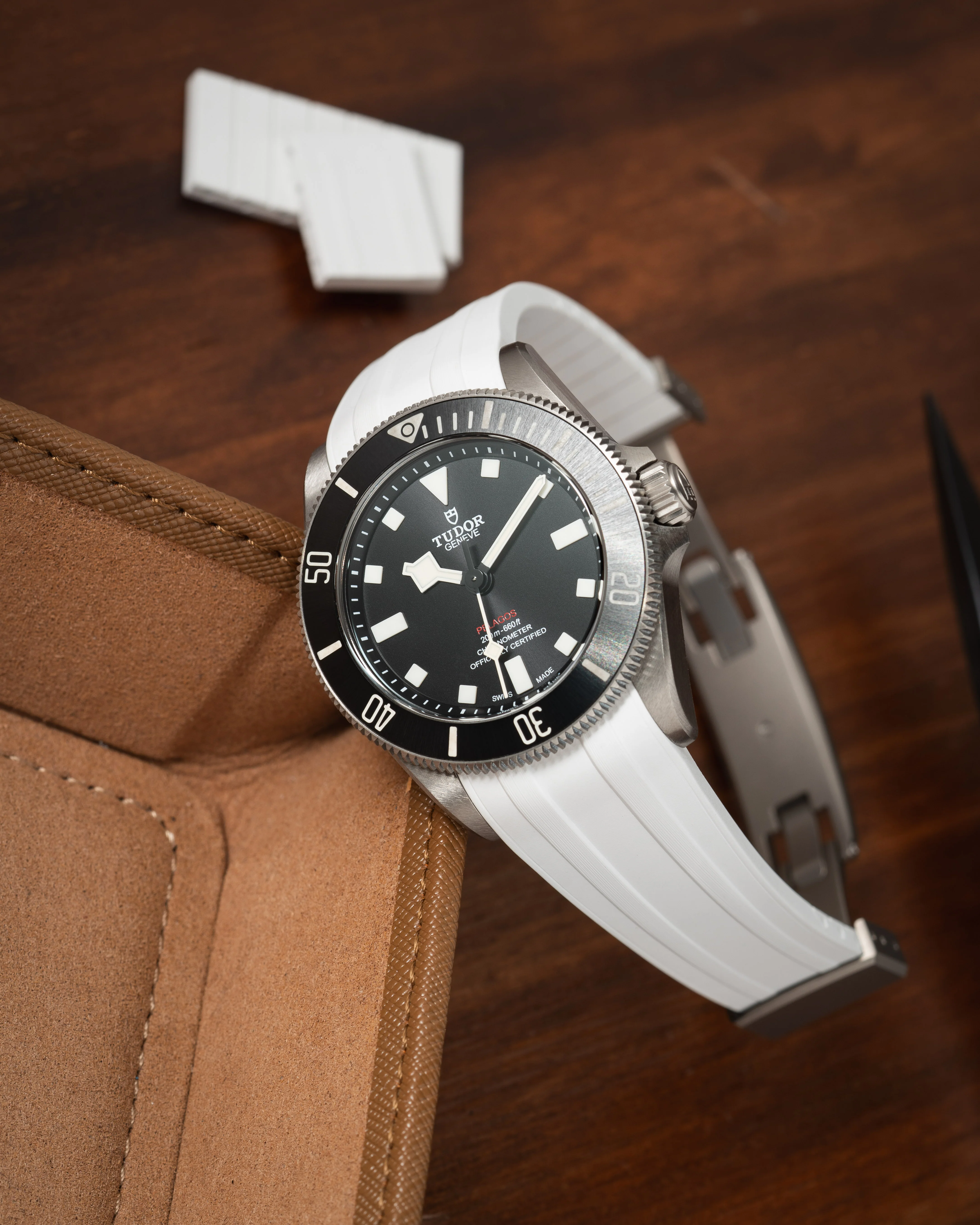 White CTS Rubber Strap for Tudor Pelagos 39 - Image 4