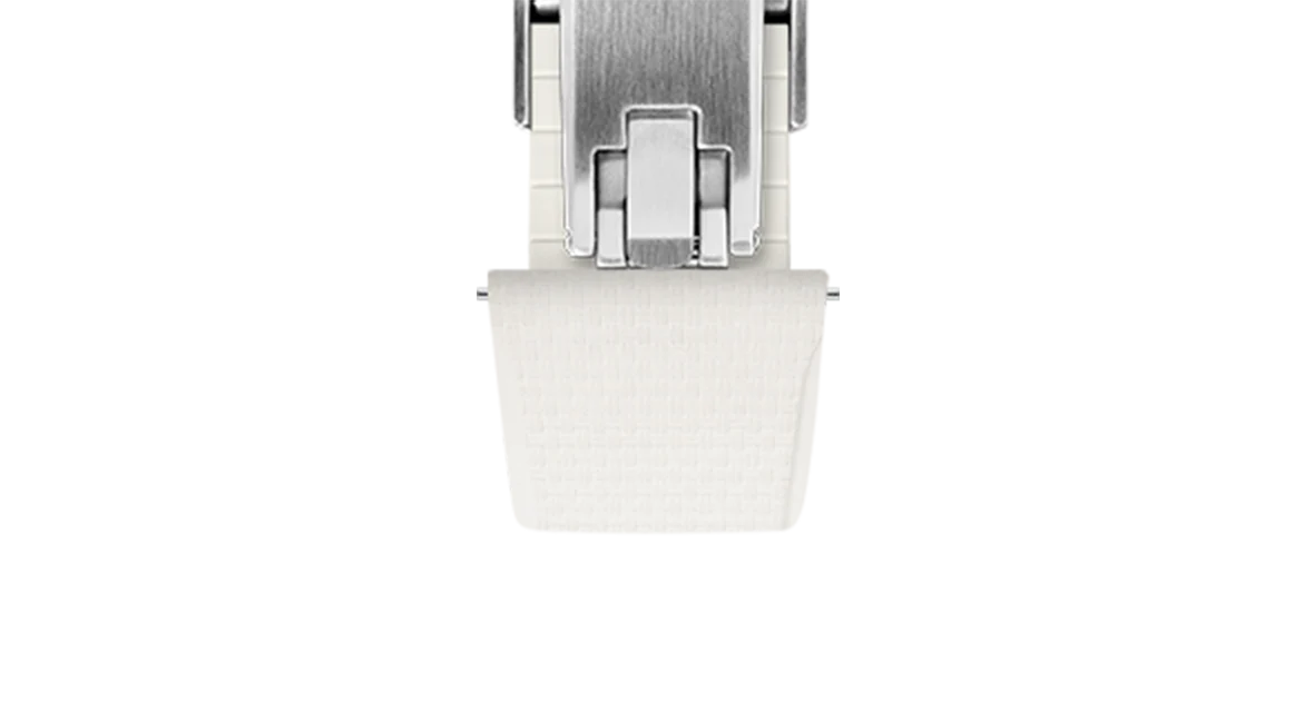 White Sailcloth CTS Rubber Strap for Cartier Santos de Cartier - Image 7