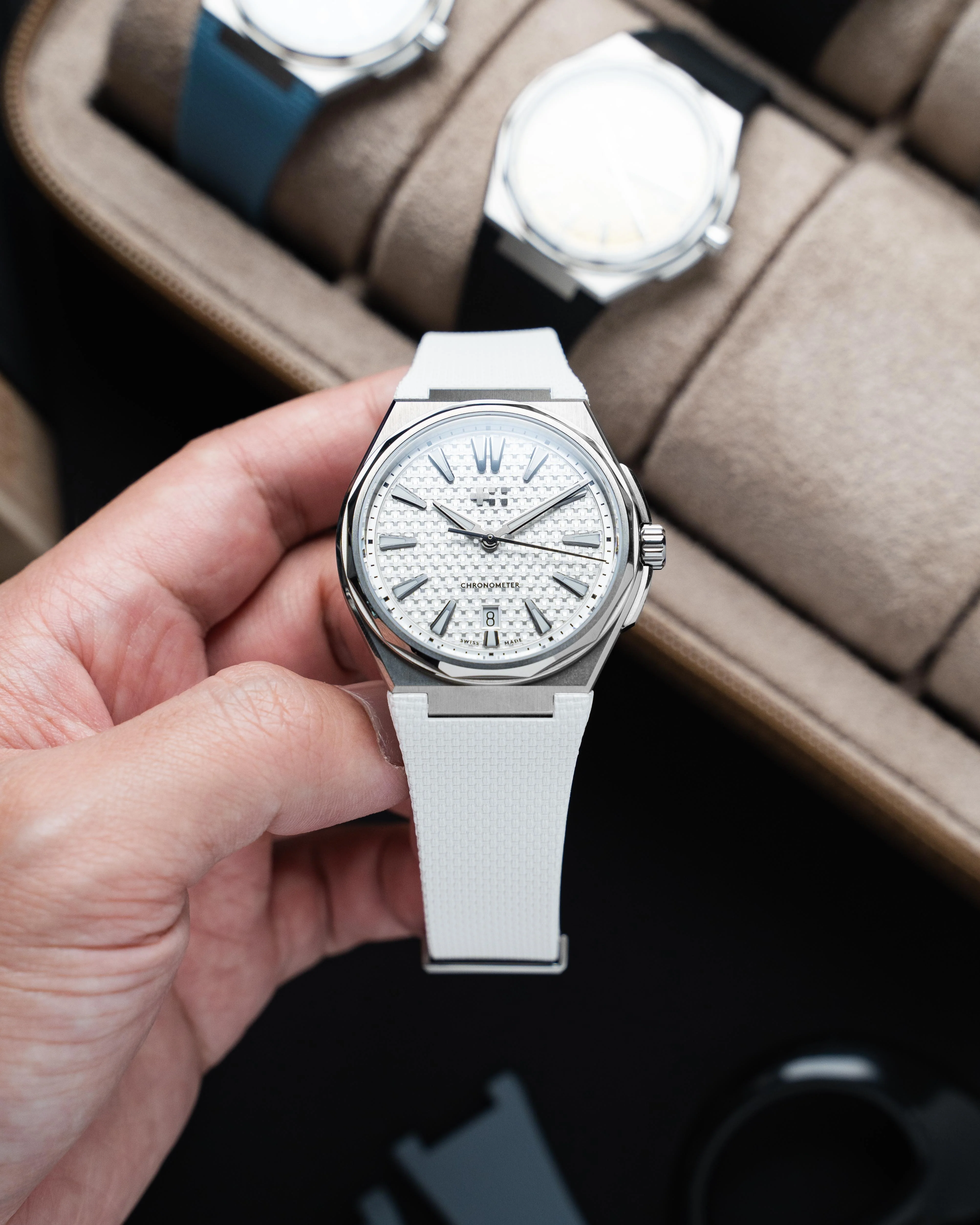 White Sailcloth CTS Rubber Strap for Christopher Ward The Twelve - Image 5
