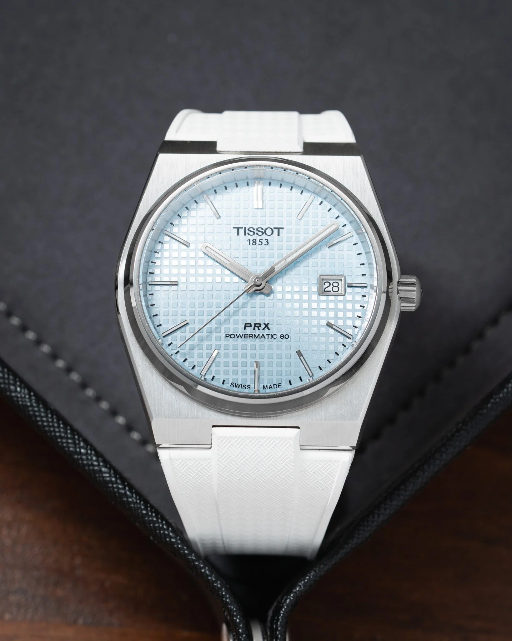 White CTS Rubber Strap for Tissot PRX - Image 8