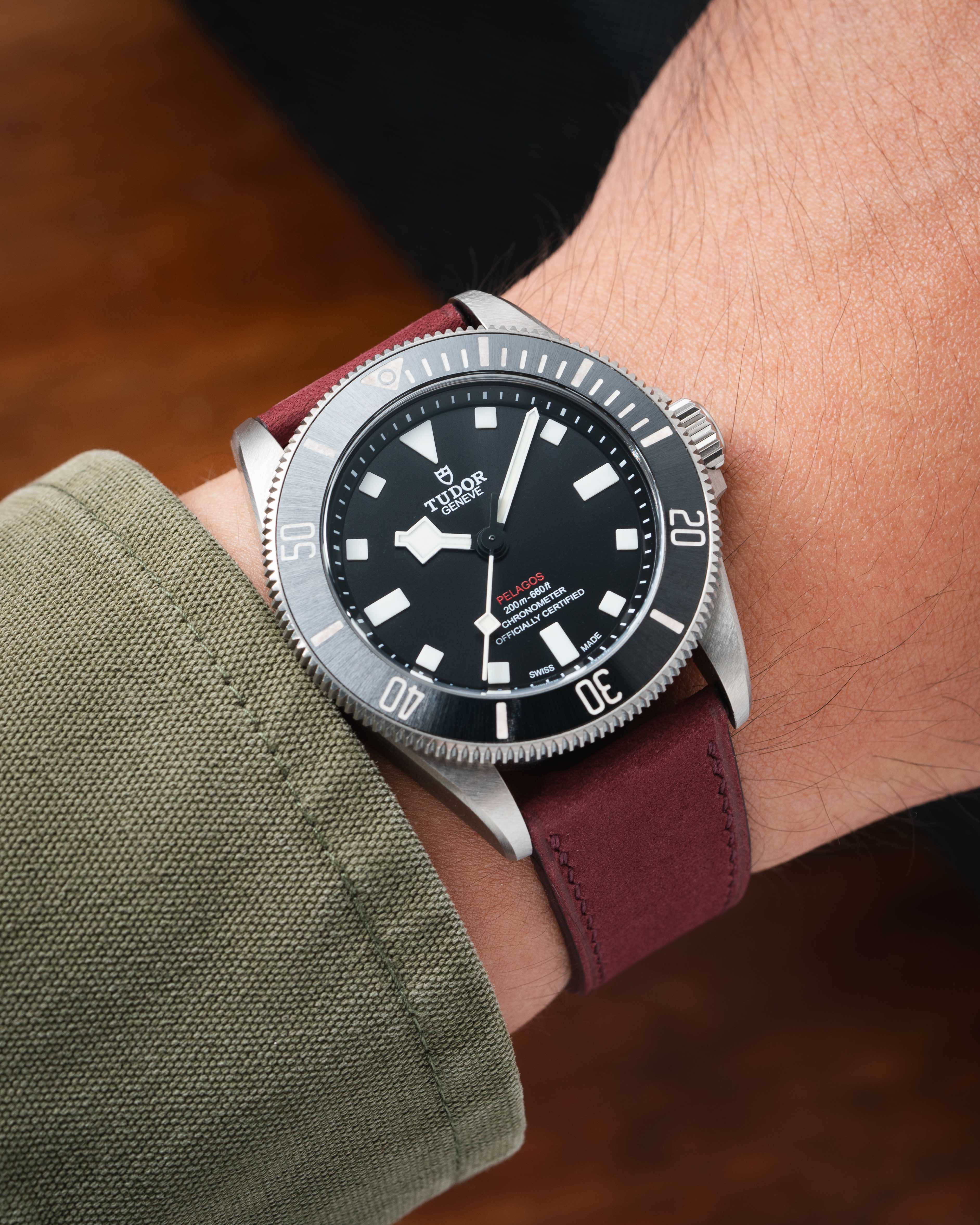 Wine Red Nubuck Slim Strap - Image 3