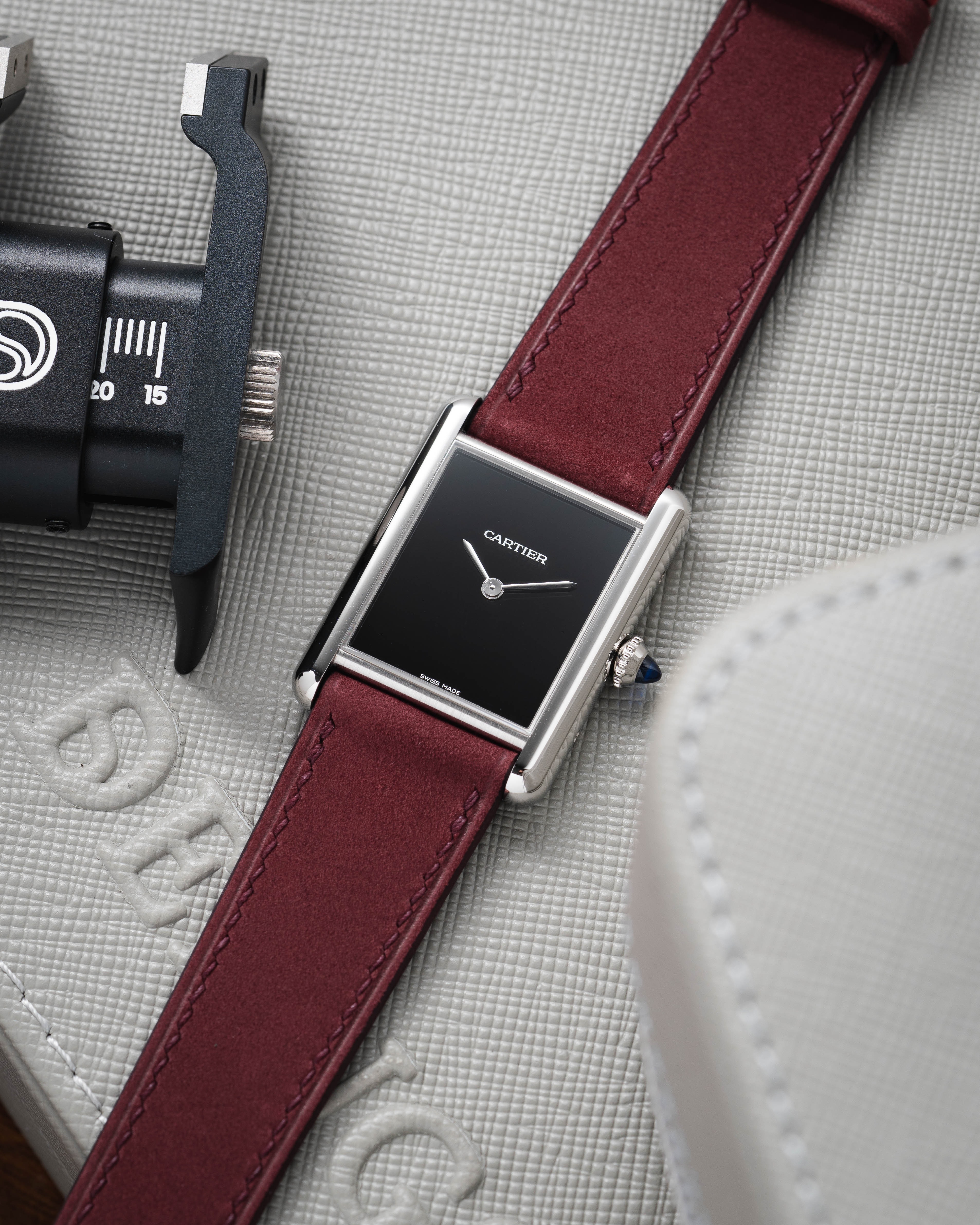 Wine Red Nubuck Slim Strap - Image 4