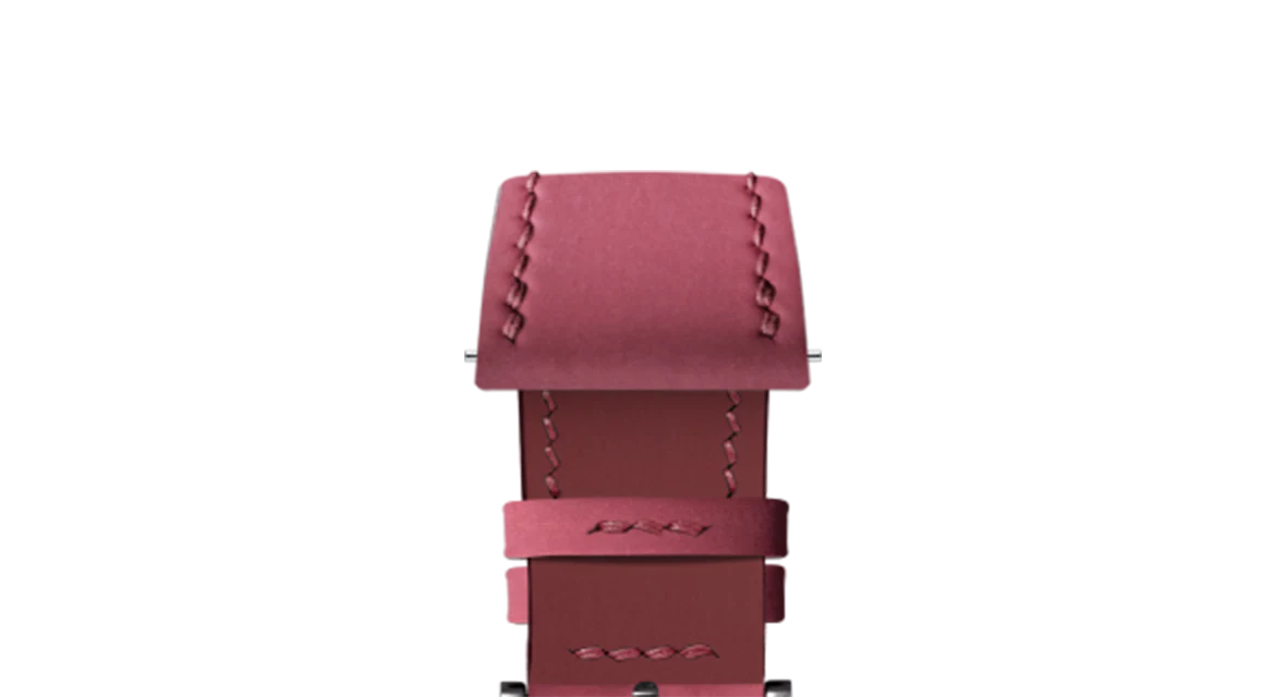 Wine Red Rubberised Leather (Smooth) Slim Strap - Image 12