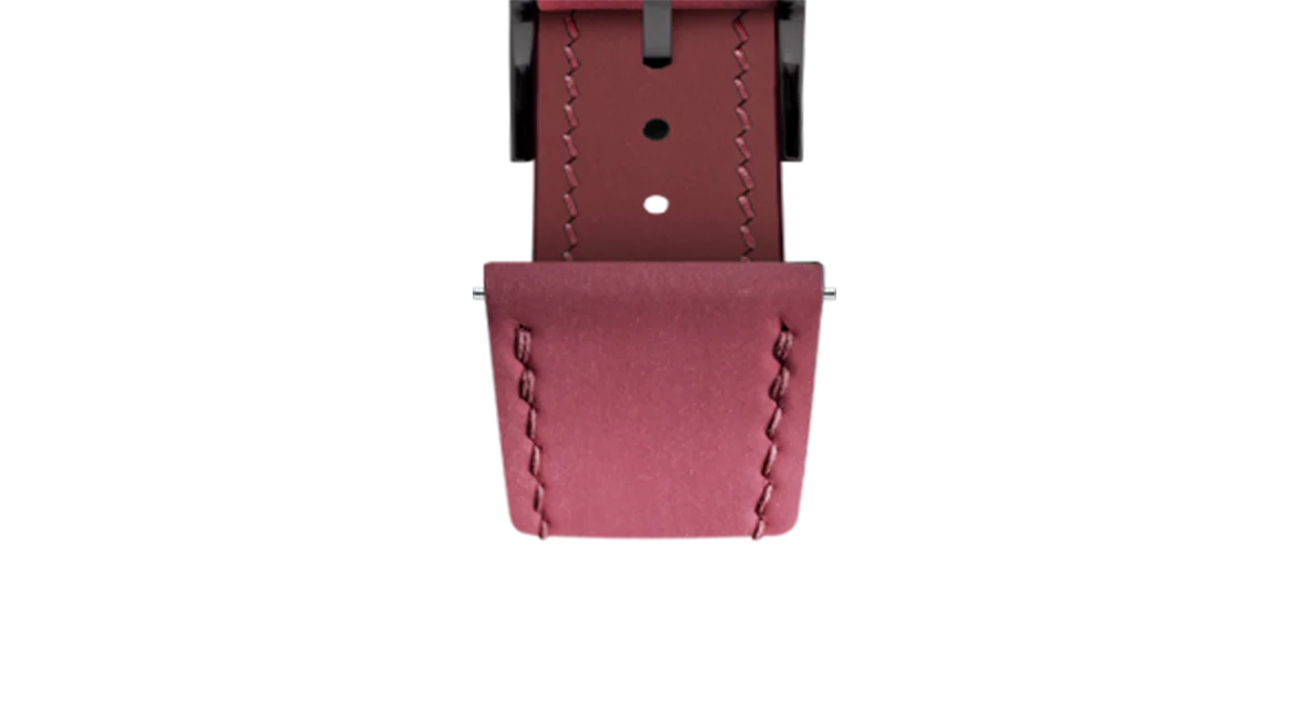 Wine Red Rubberised Leather (Smooth) Slim Strap - Image 13