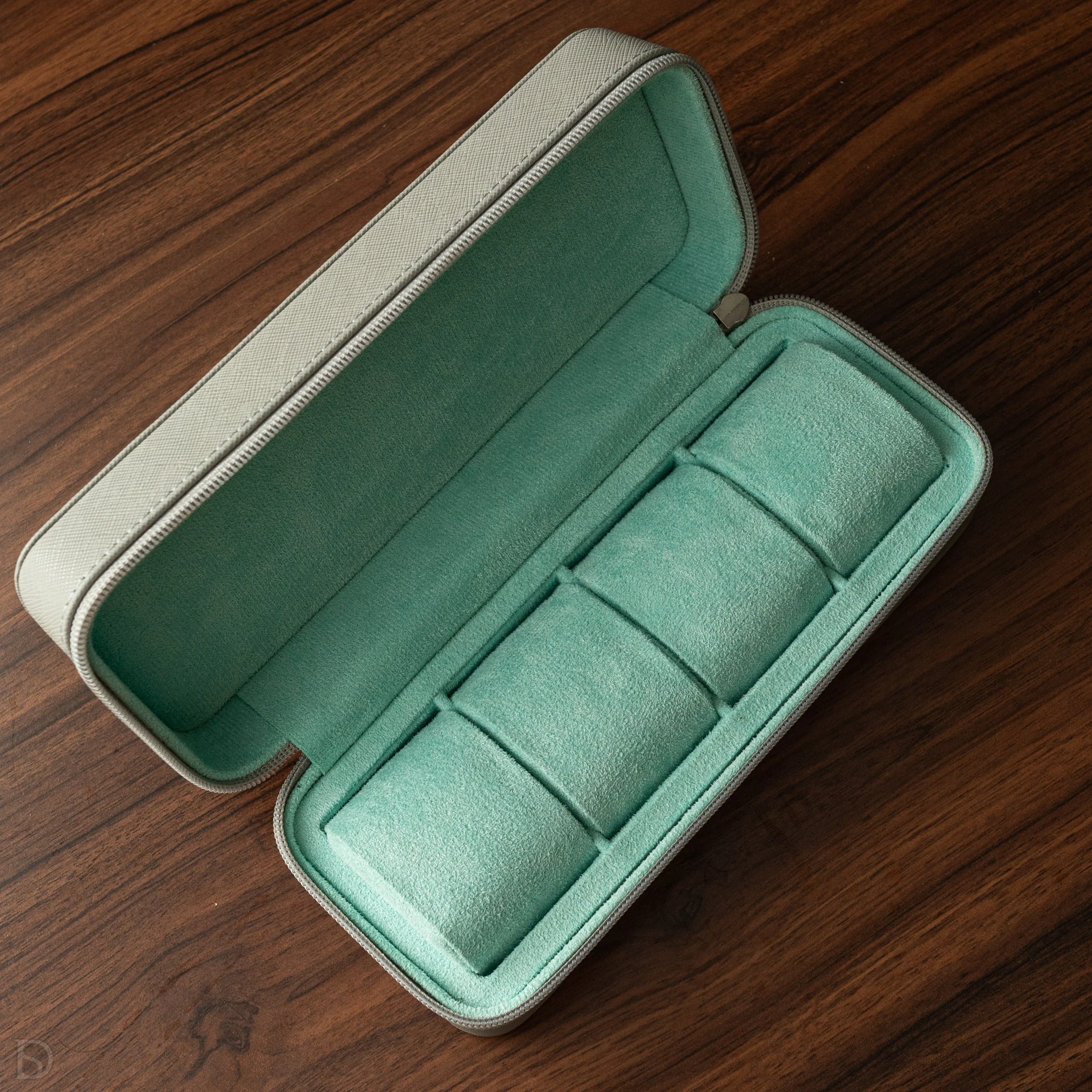 Zip Box (Four) - Light Grey/Turquoise - Image 2