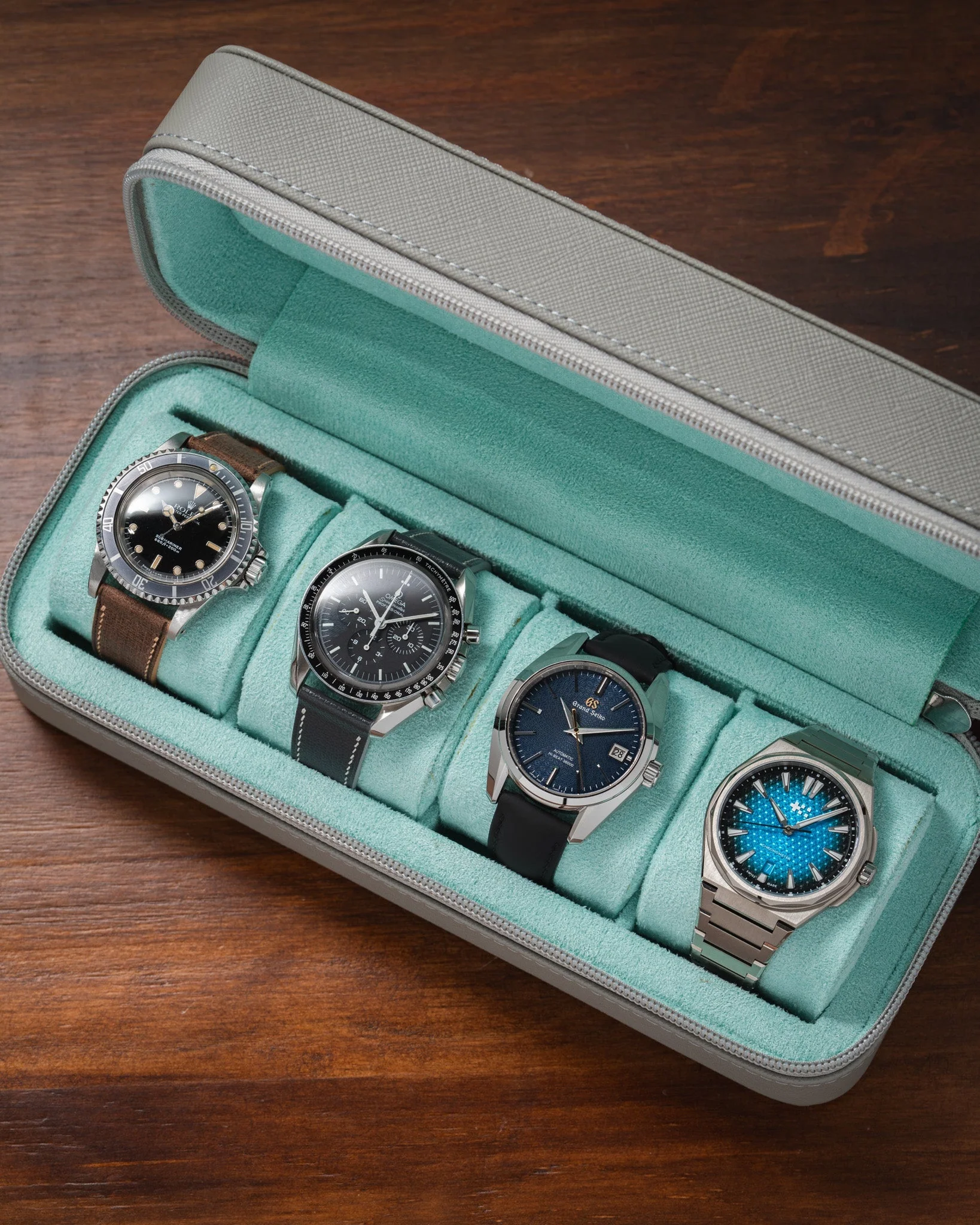 Zip Box (Four) - Light Grey/Turquoise - Image 3