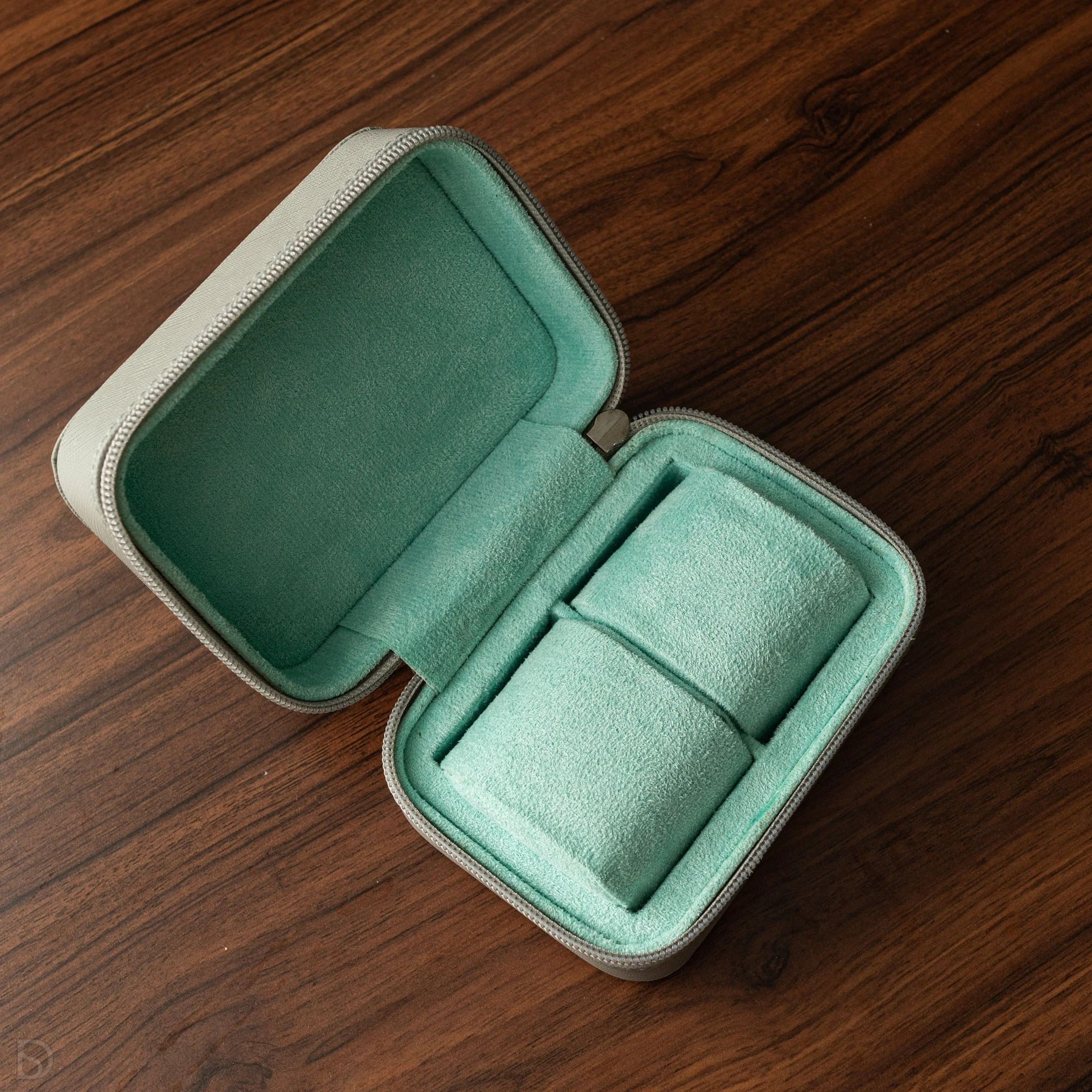 Zip Box (Two) - Light Grey/Turquoise - Image 2