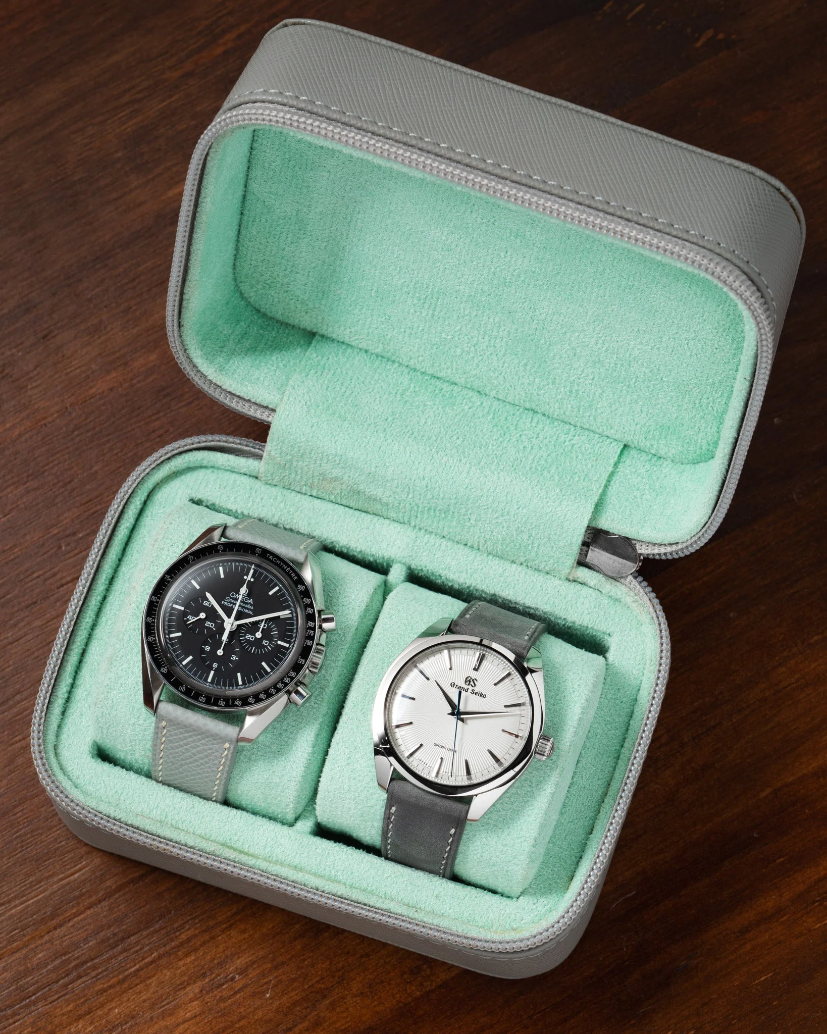 Zip Box (Two) - Light Grey/Turquoise - Image 3